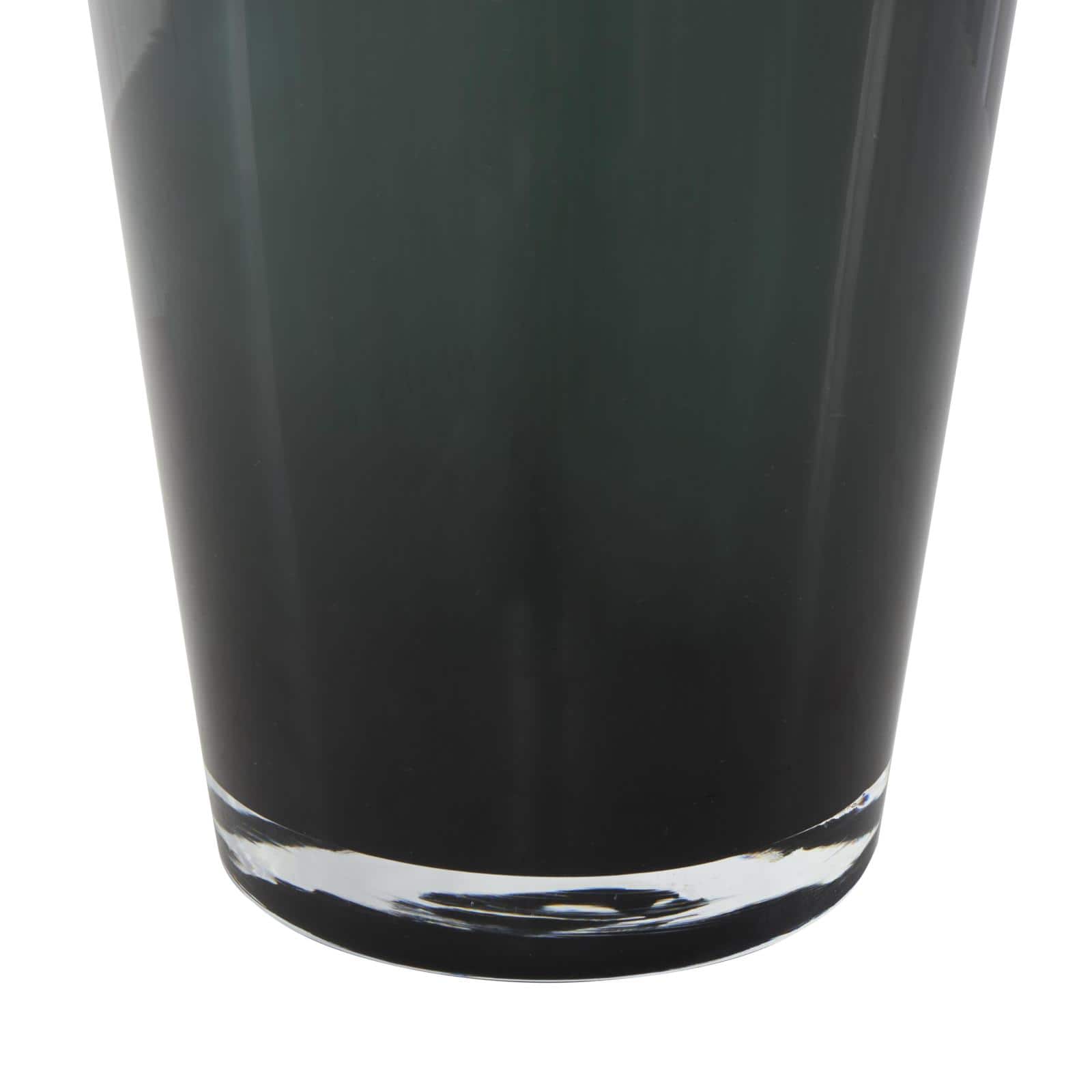 Green Glass Floral Tulip Inspired Ombre Vase with Wavy Opening