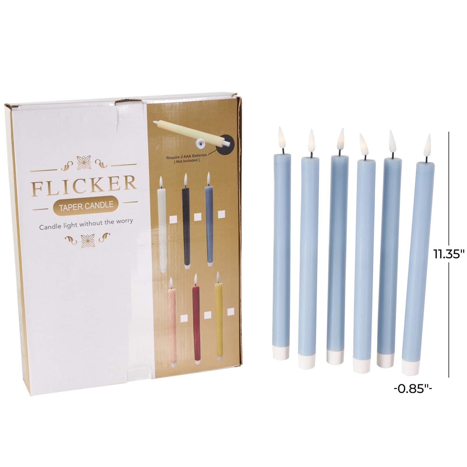 11" Flameless Wax Candles with Remote Control, 6ct.
