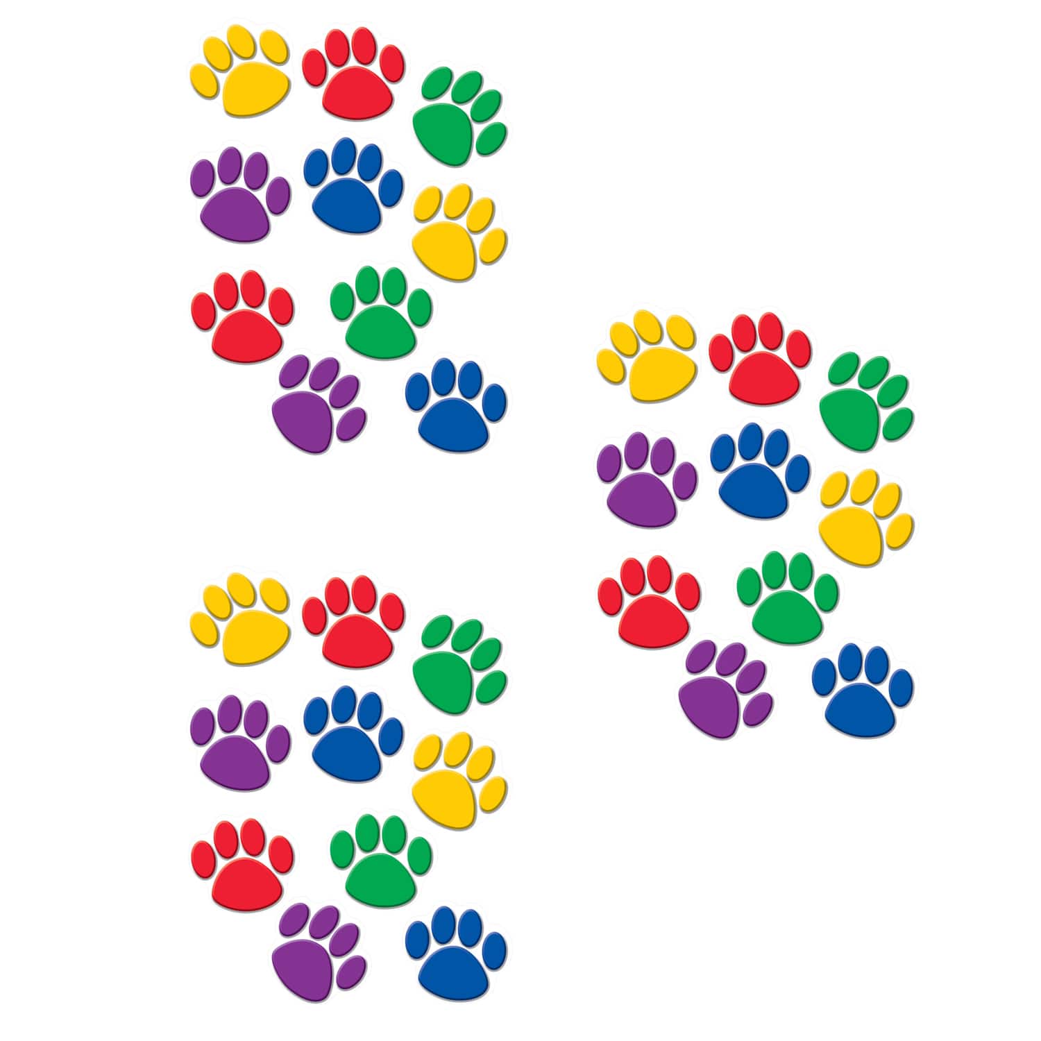 Teacher Created Resources® Colorful Paw Print Accents, 3 Packs of 30