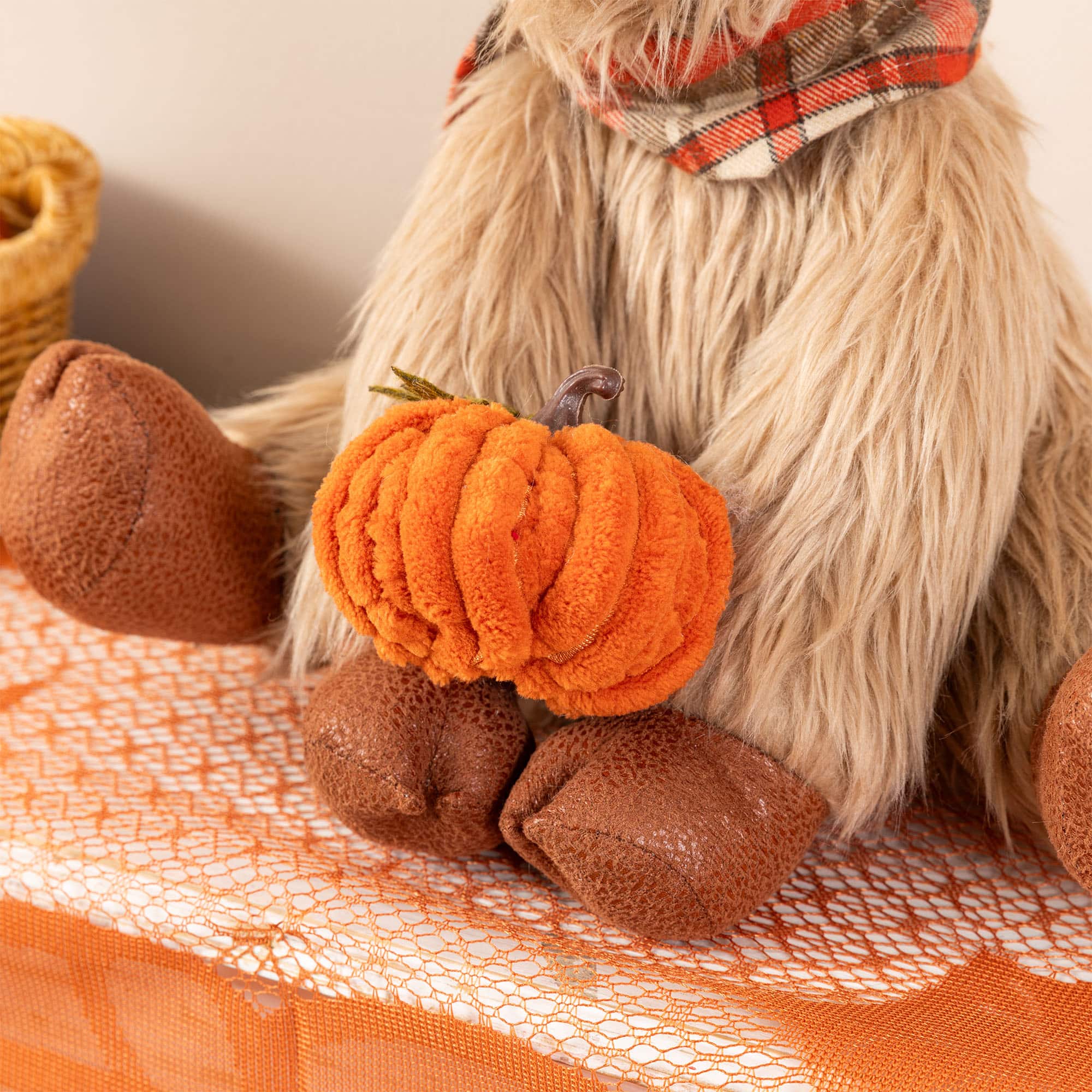 Glitzhome® 17.75" Fall Fabric Highland Cow Shelf Sitter