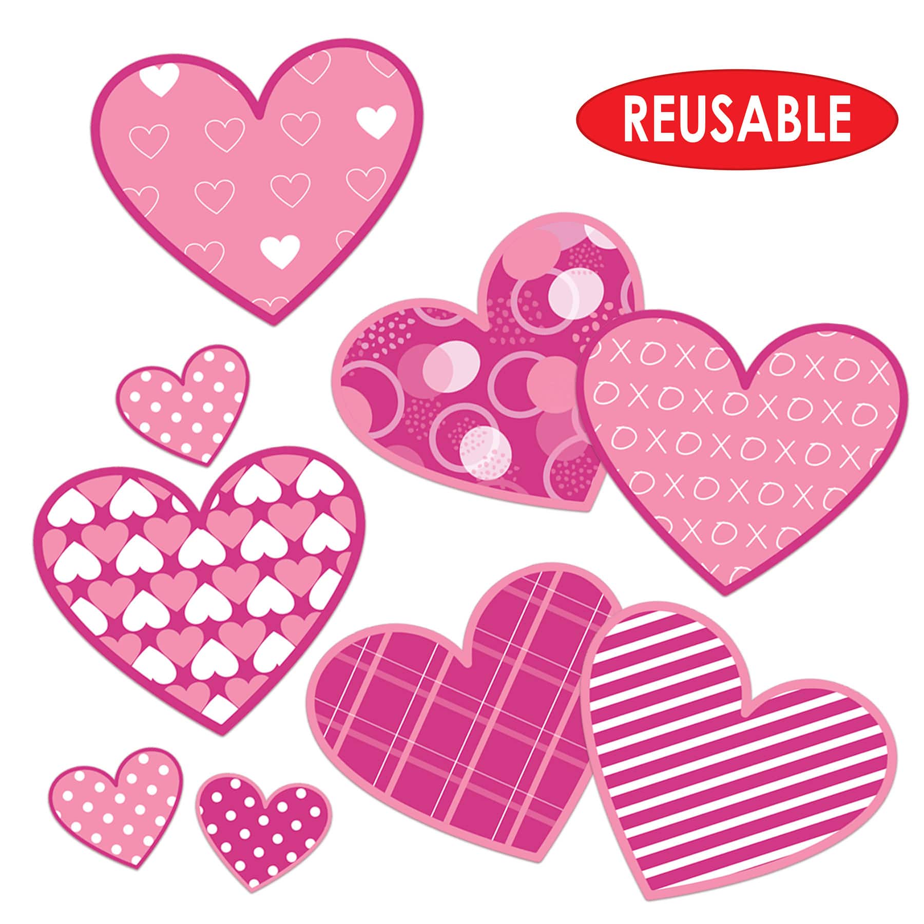Beistle Valentine's Day Hearts Peel 'N Place Sheets, 3ct.