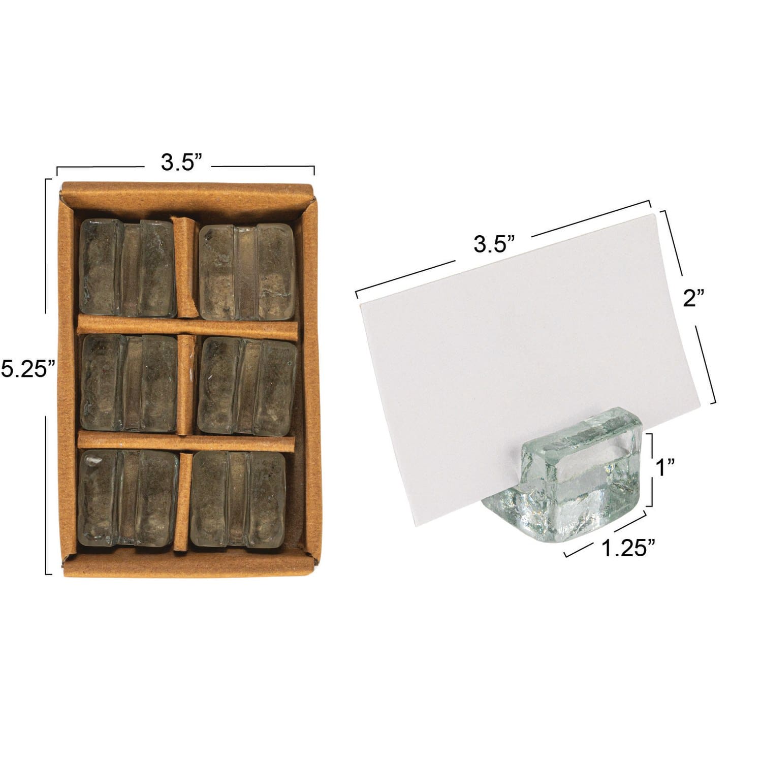 Hello Honey® Clear Glass Cube Place Card Holders with Paper Cards, 6ct.