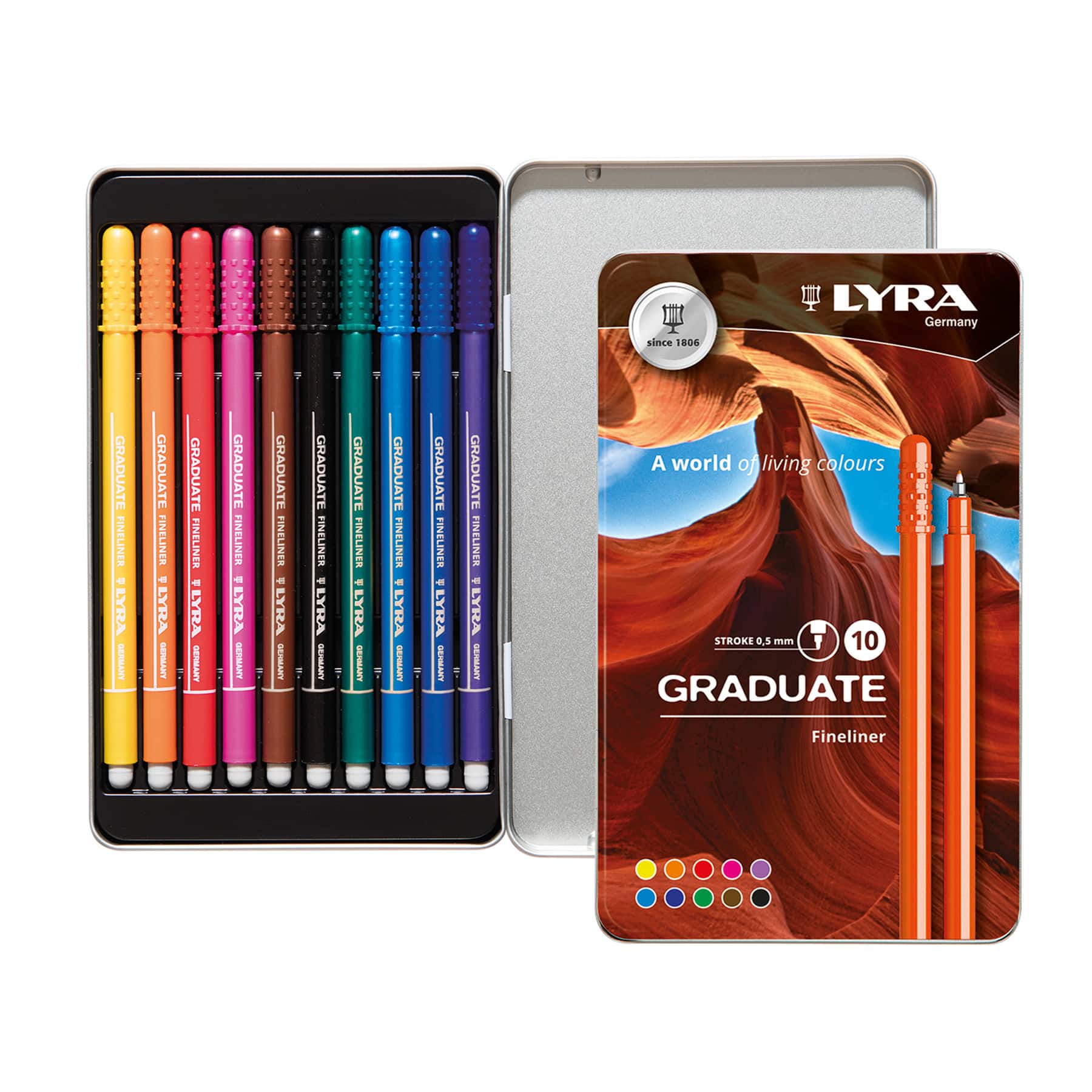 Lyra Graduate Fineliner Marker Set Tin