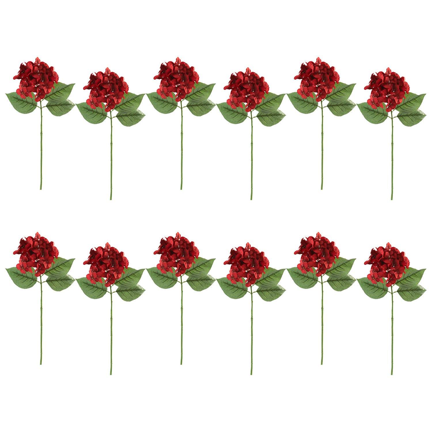 12 Pack: Red Hydrangea Stem by Ashland®