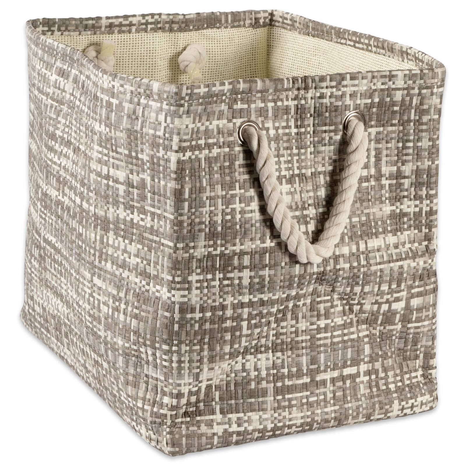 DII® Medium Gray Tweed Rectangular Paper Bin