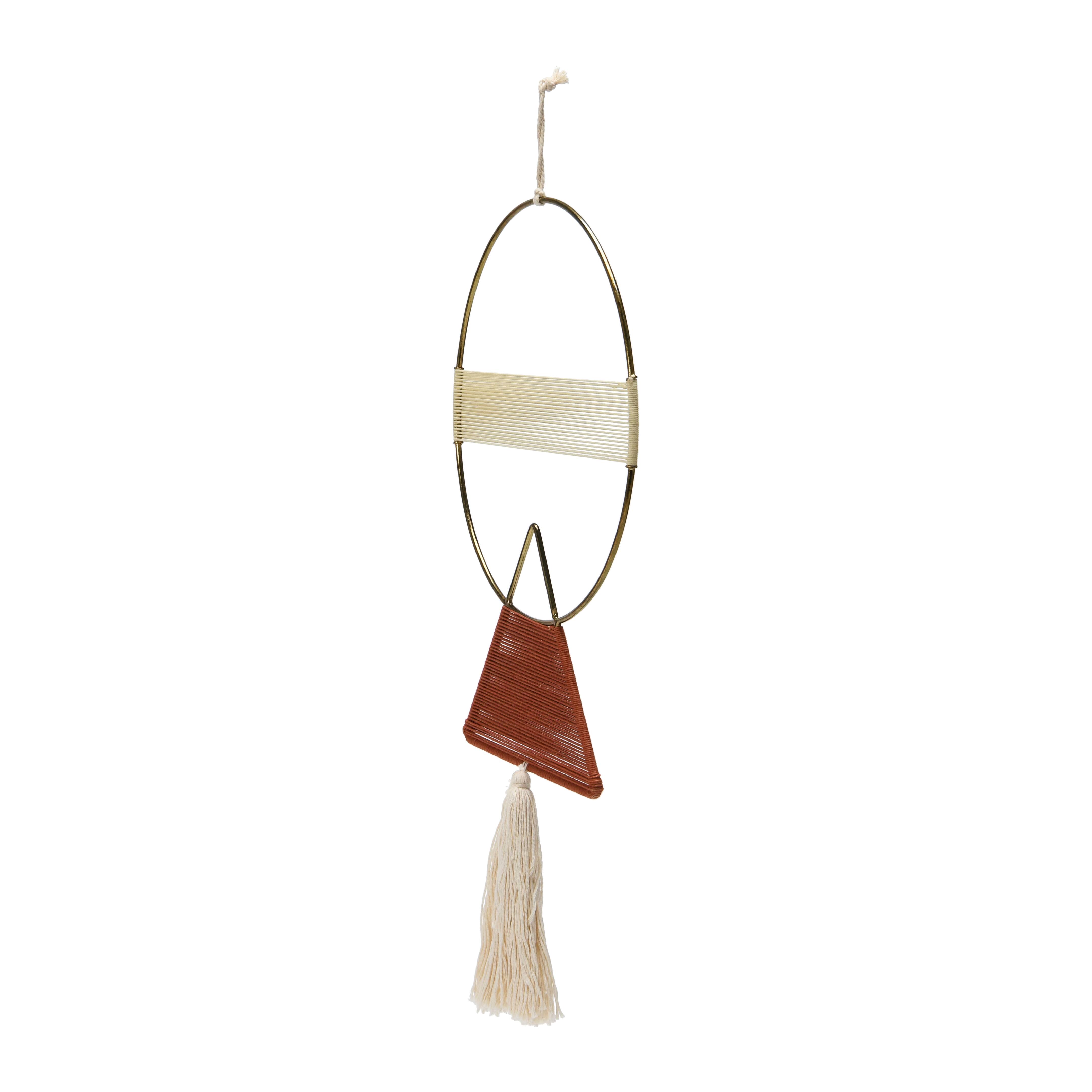 Hello Honey® Geometric Metal & Cotton Wall Hanging with Tassel