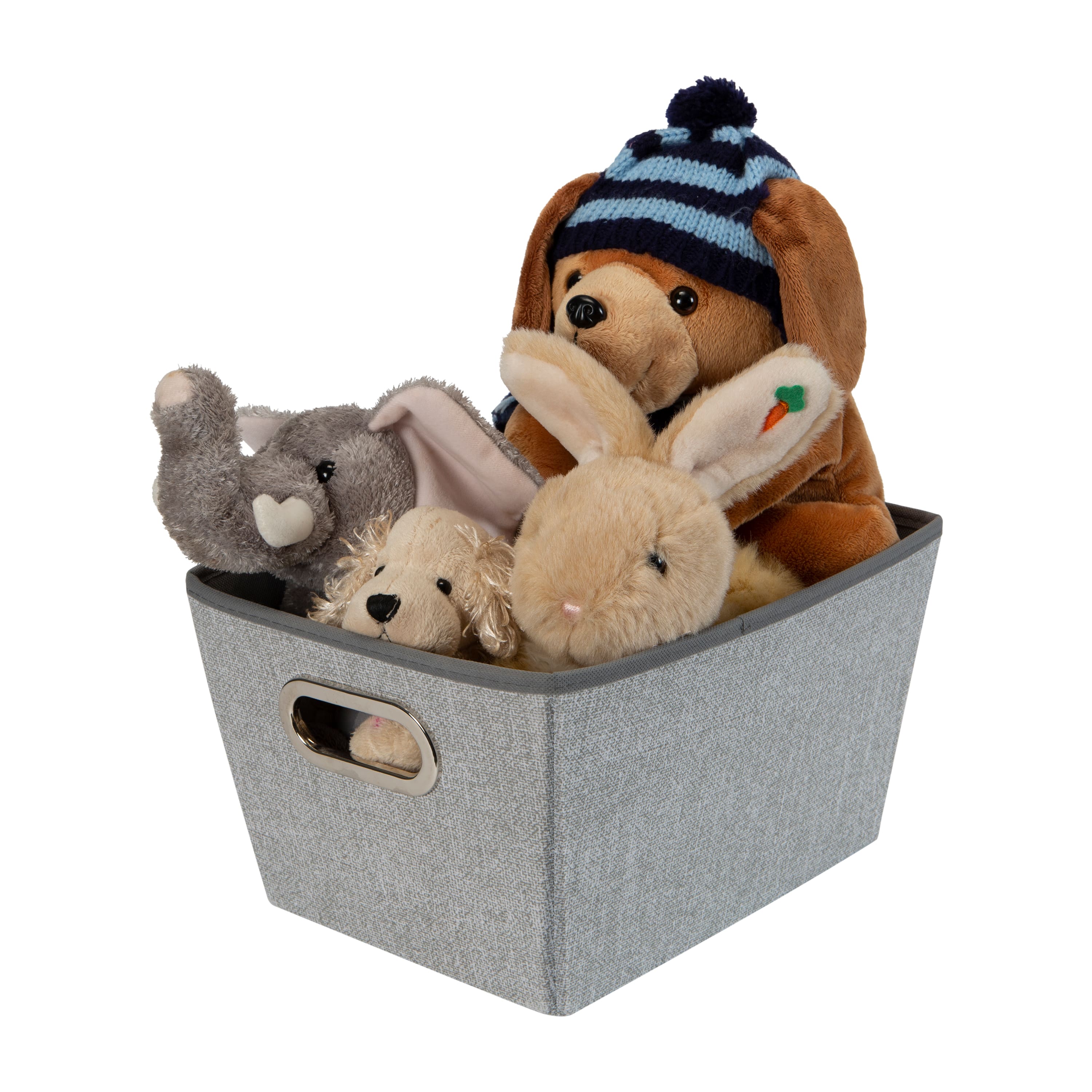 Simplify Medium Heather Gray Grommet Storage Bin