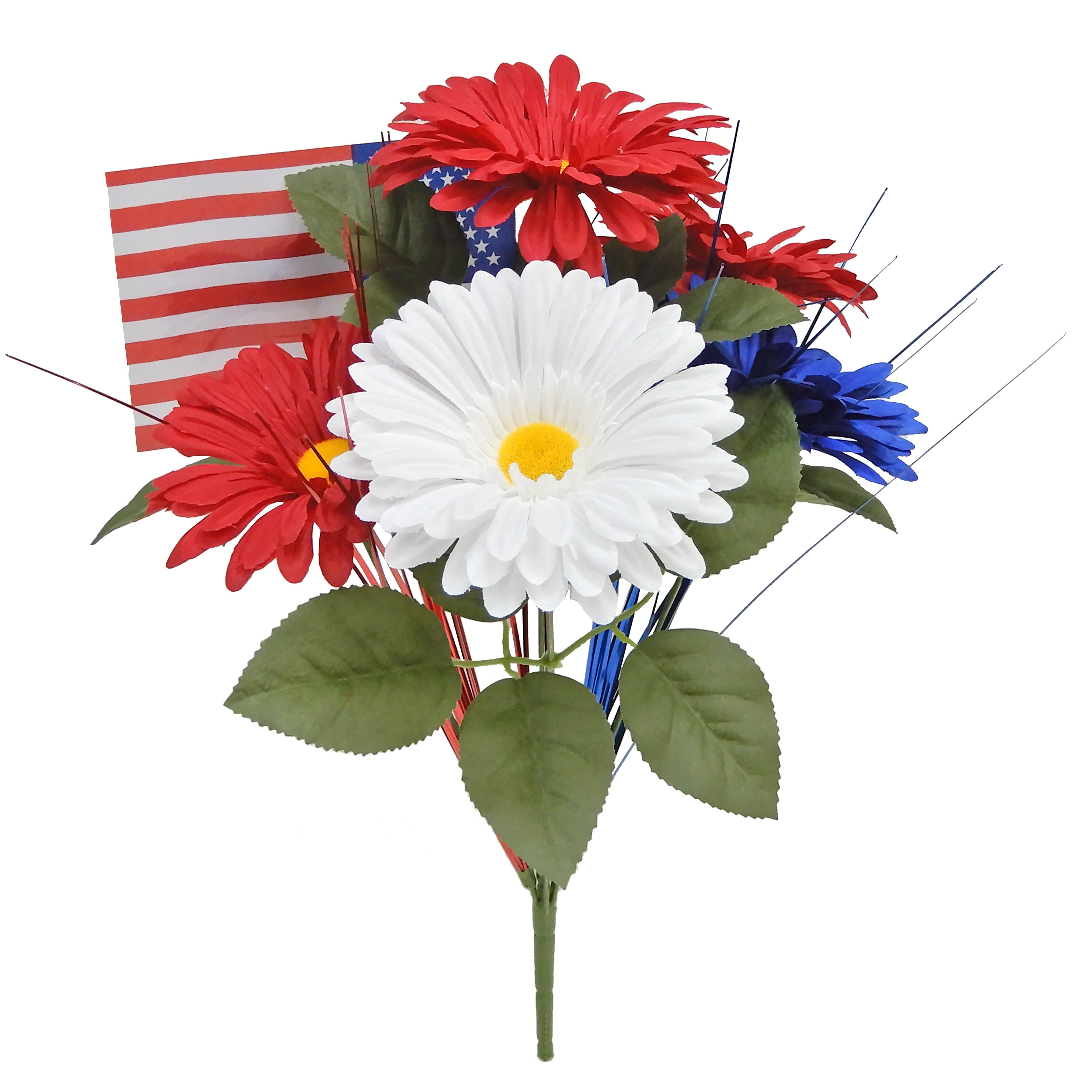 17.5" Daisy Mix with Flag Bush by Celebrate It™
