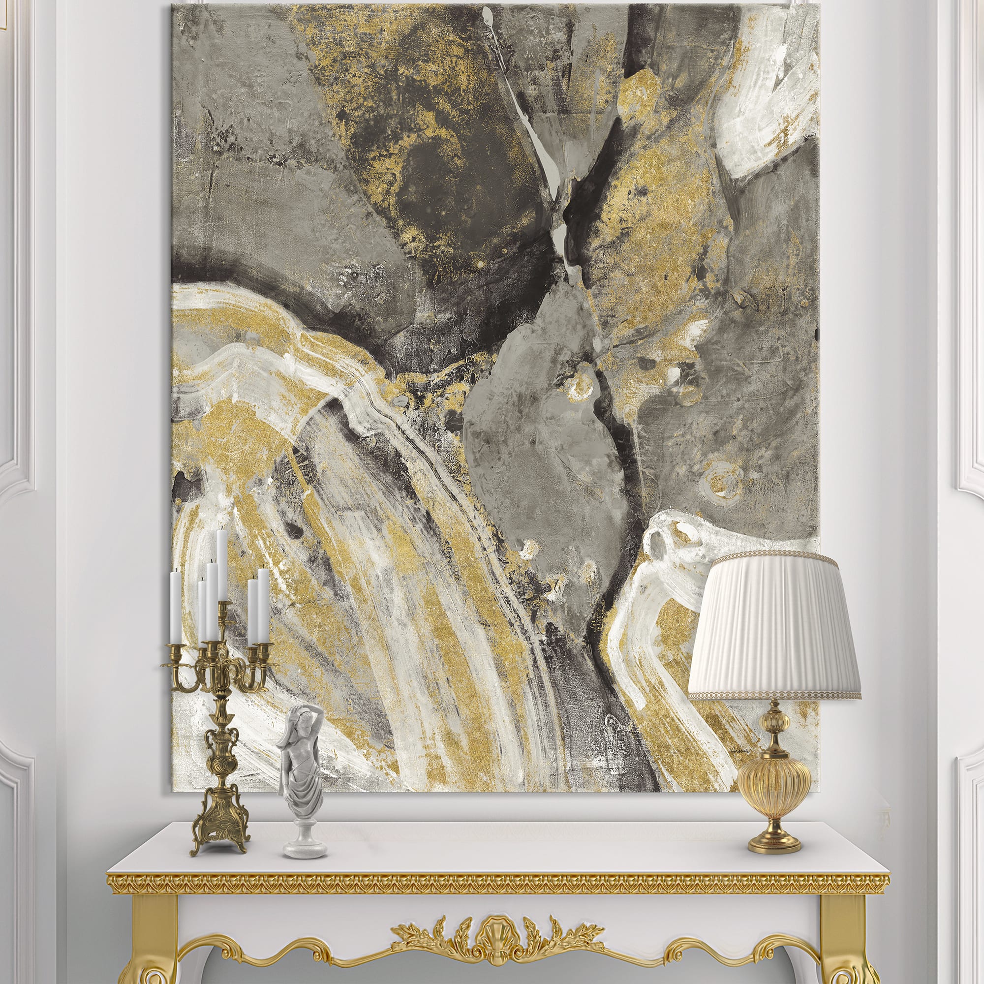 Designart - Glam Phoenix Neutral - Modern Glam Premium Canvas Wall Art
