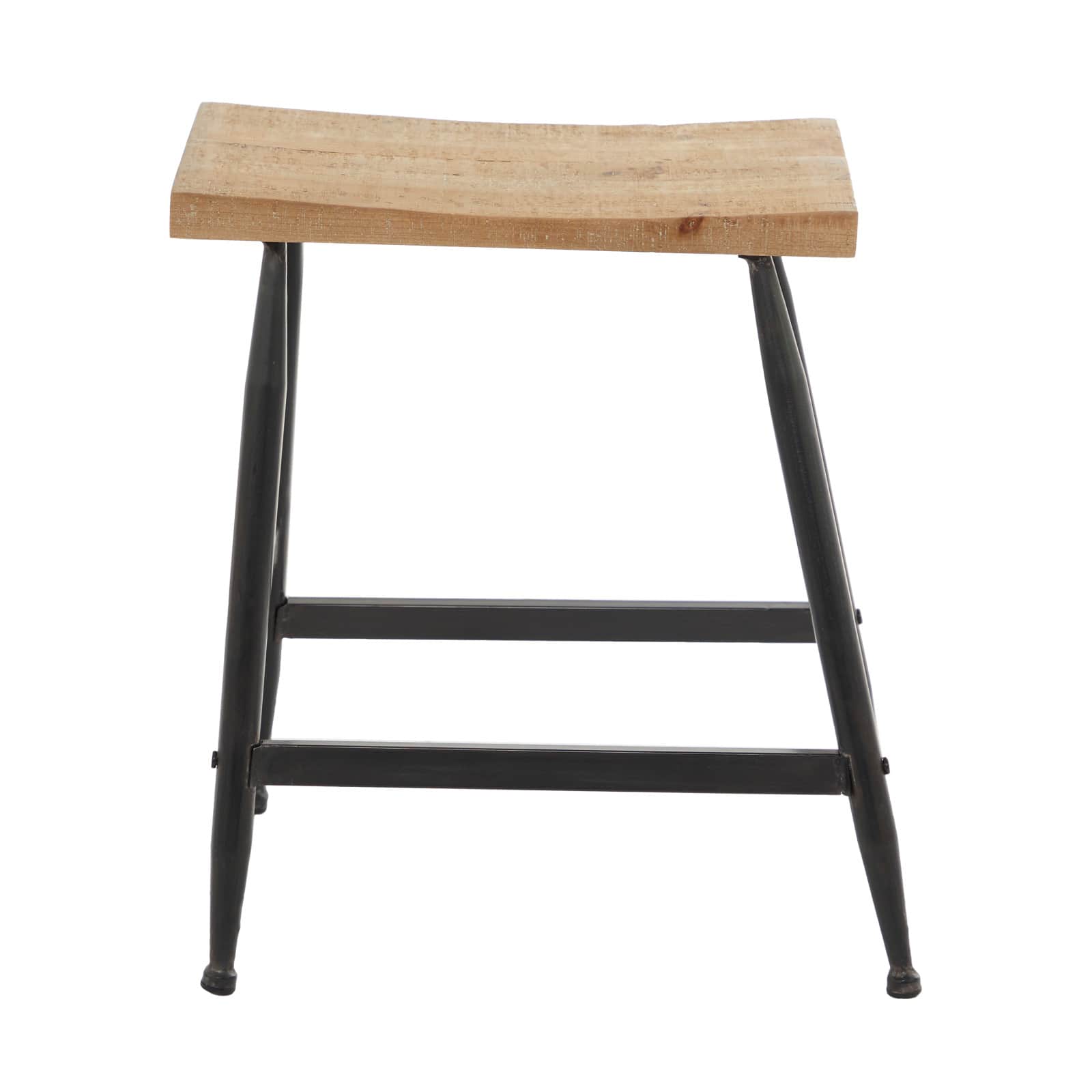 Black Metal Industrial Counter Stool 19" x 18" x 13"