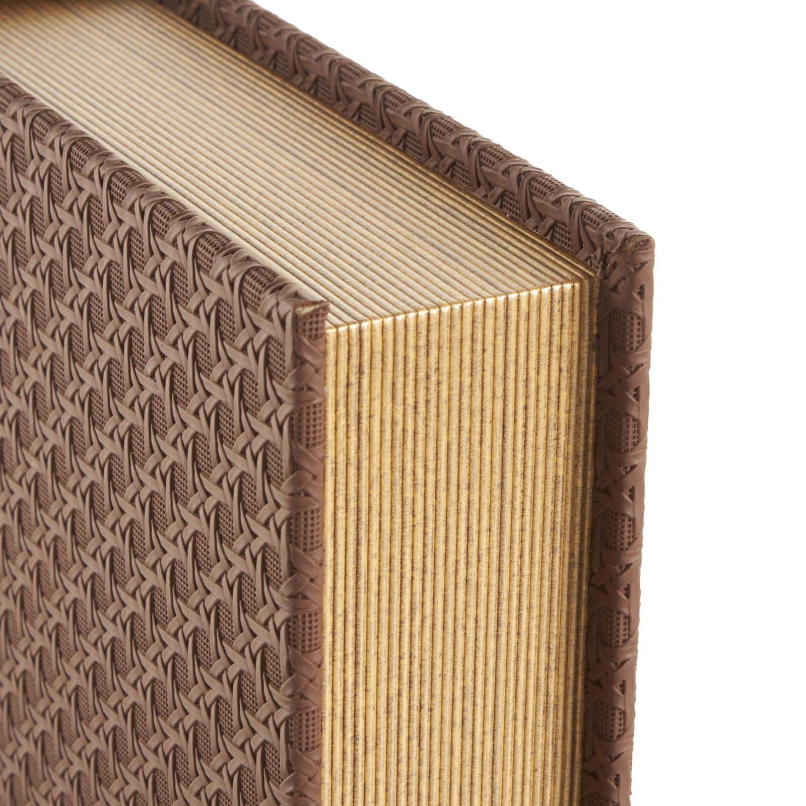 Faux Leather Geometric Woven Grid Book Storage Box Set