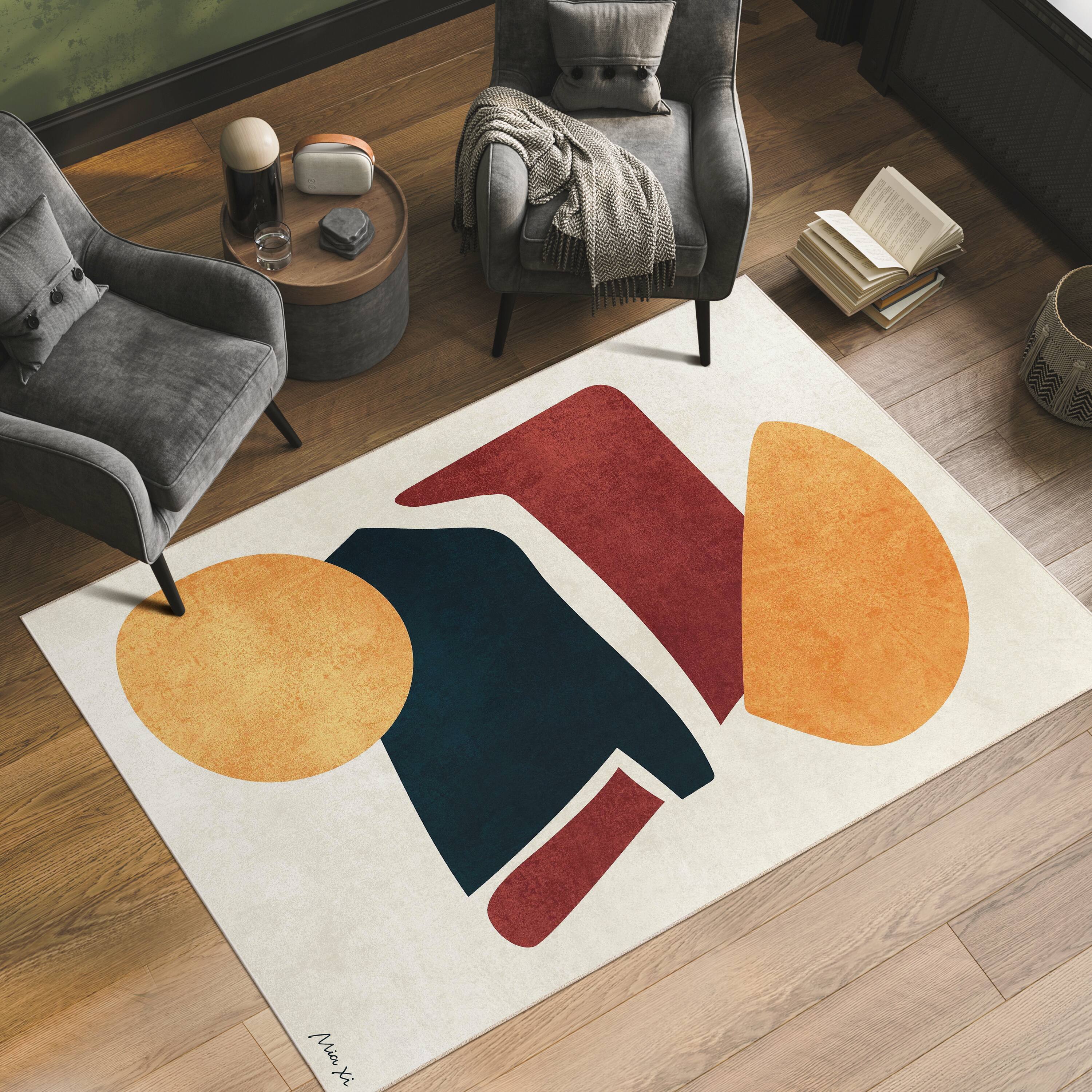 Empire Art Direct 5ft x 7.5ft Earth Tone I Tapis D'Art Washable Geometric Area Rug