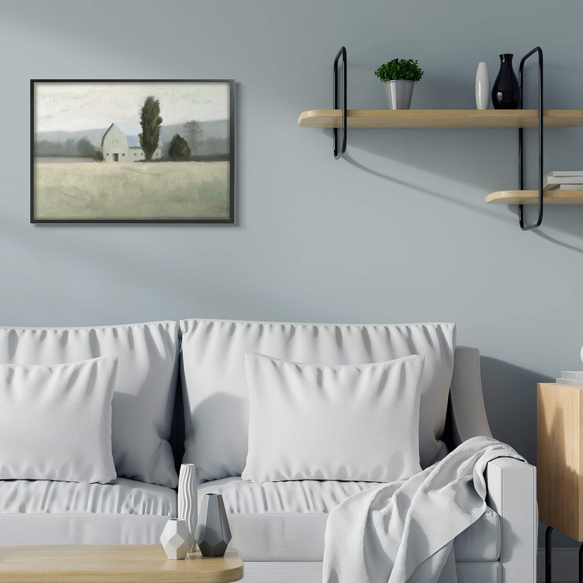 Stupell Industries Farmside Landscape Wall Accent with Black Frame