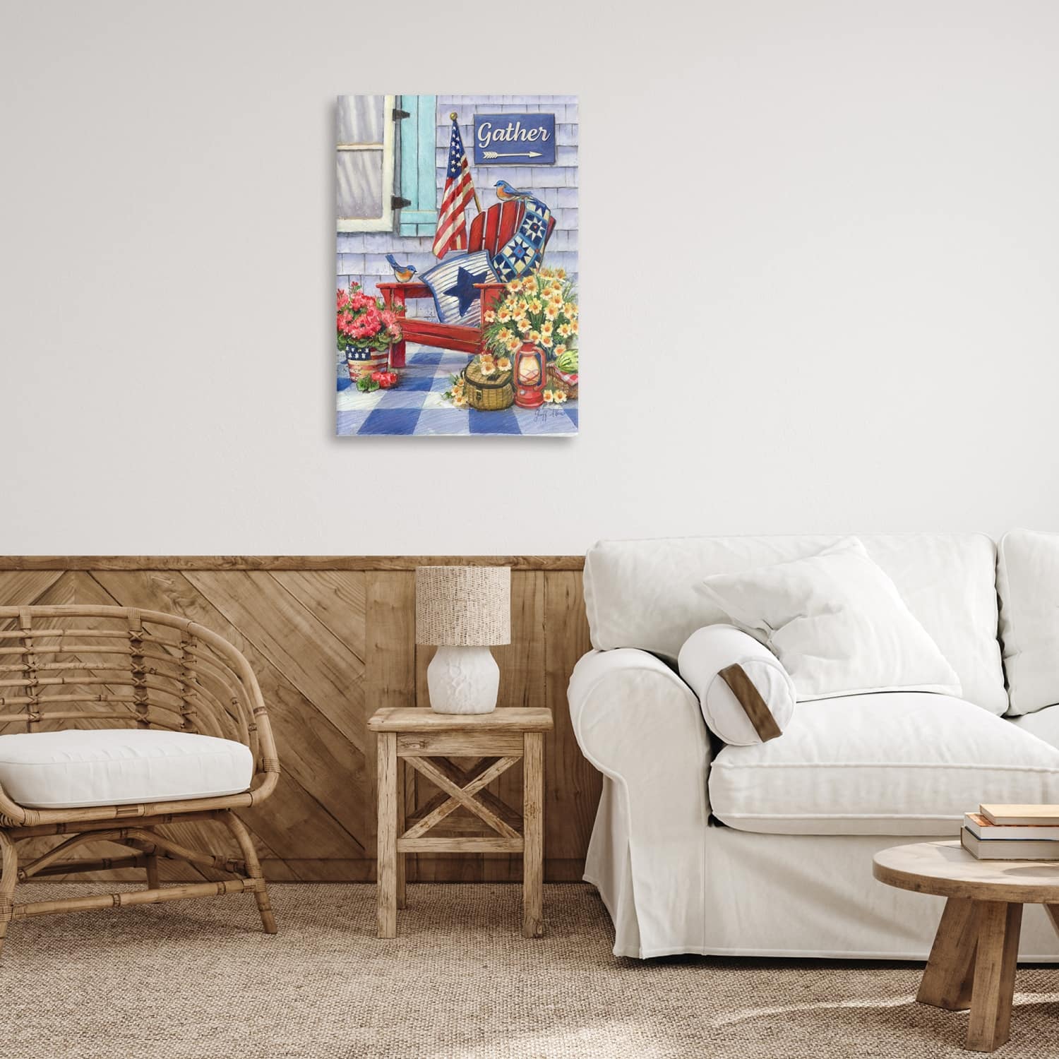 Stupell Industries Patriotic Porch View Canvas Wall Art