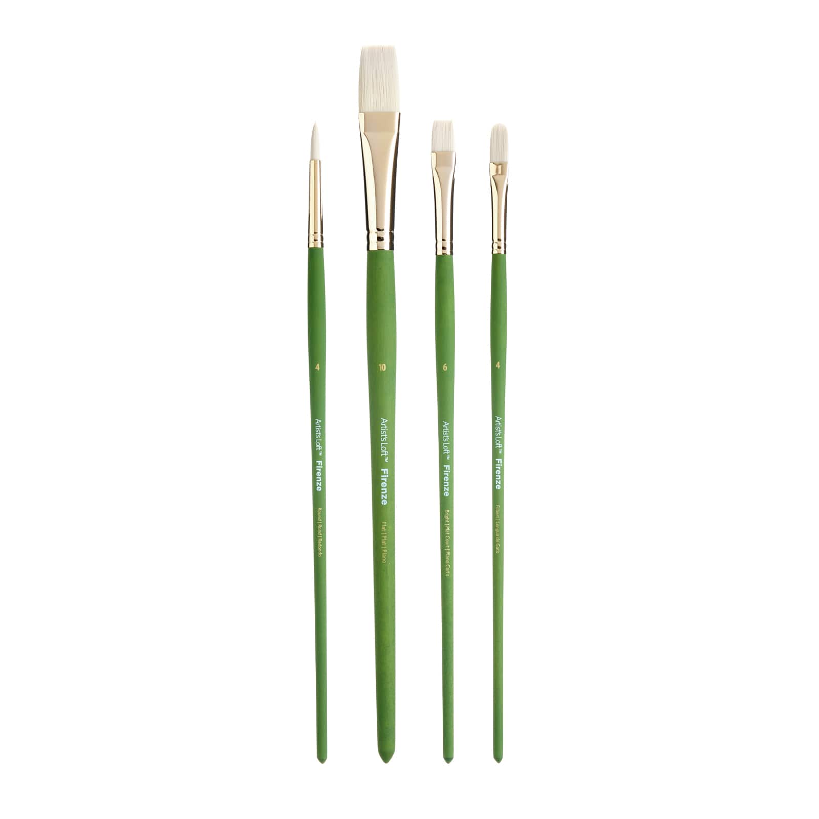 6 Pack: Firenze 4-Piece Oil & Acrylic Brush Set No.2 by Artist's Loft®