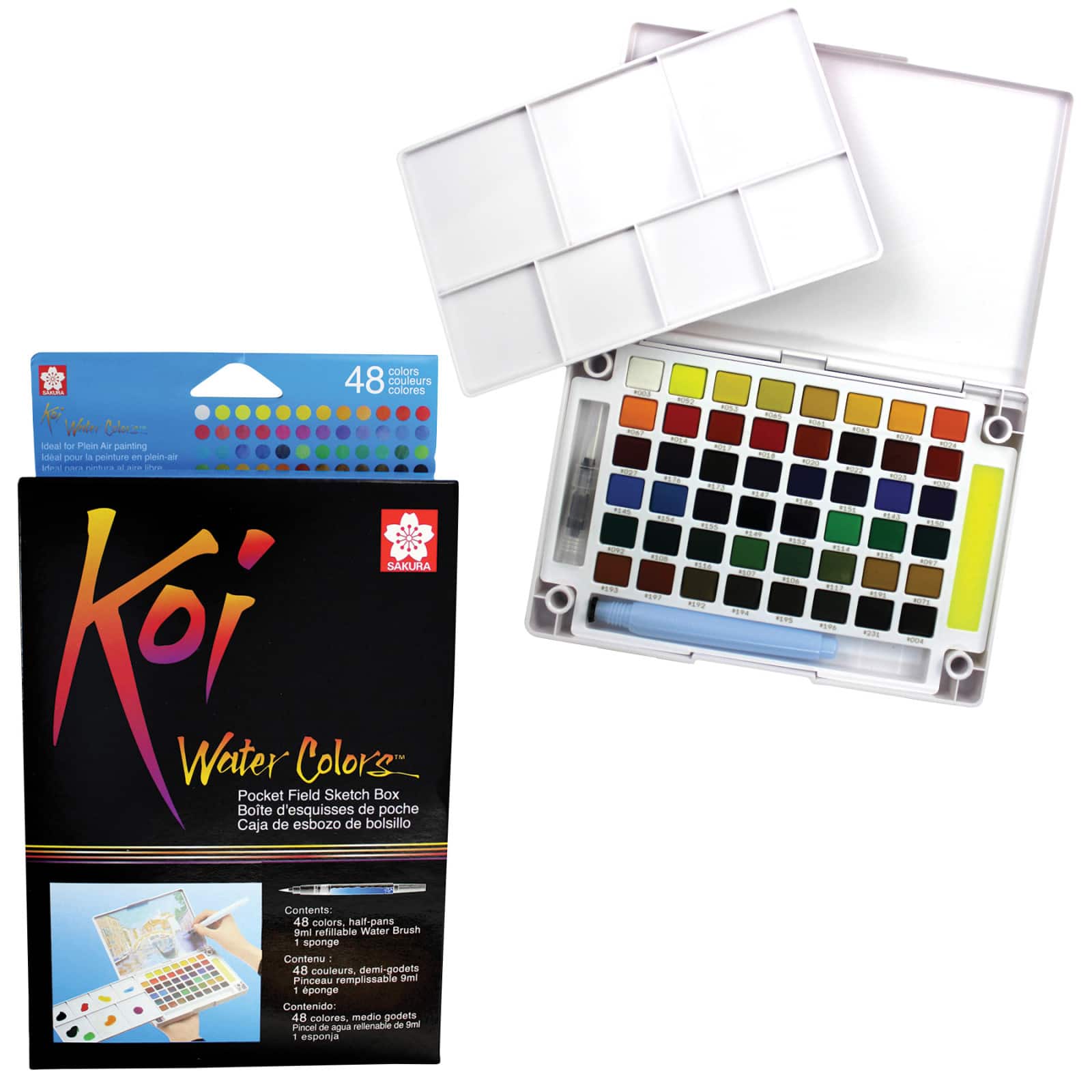 Koi® Water Colors™ 48 Colors Pocket Field Sketch Box