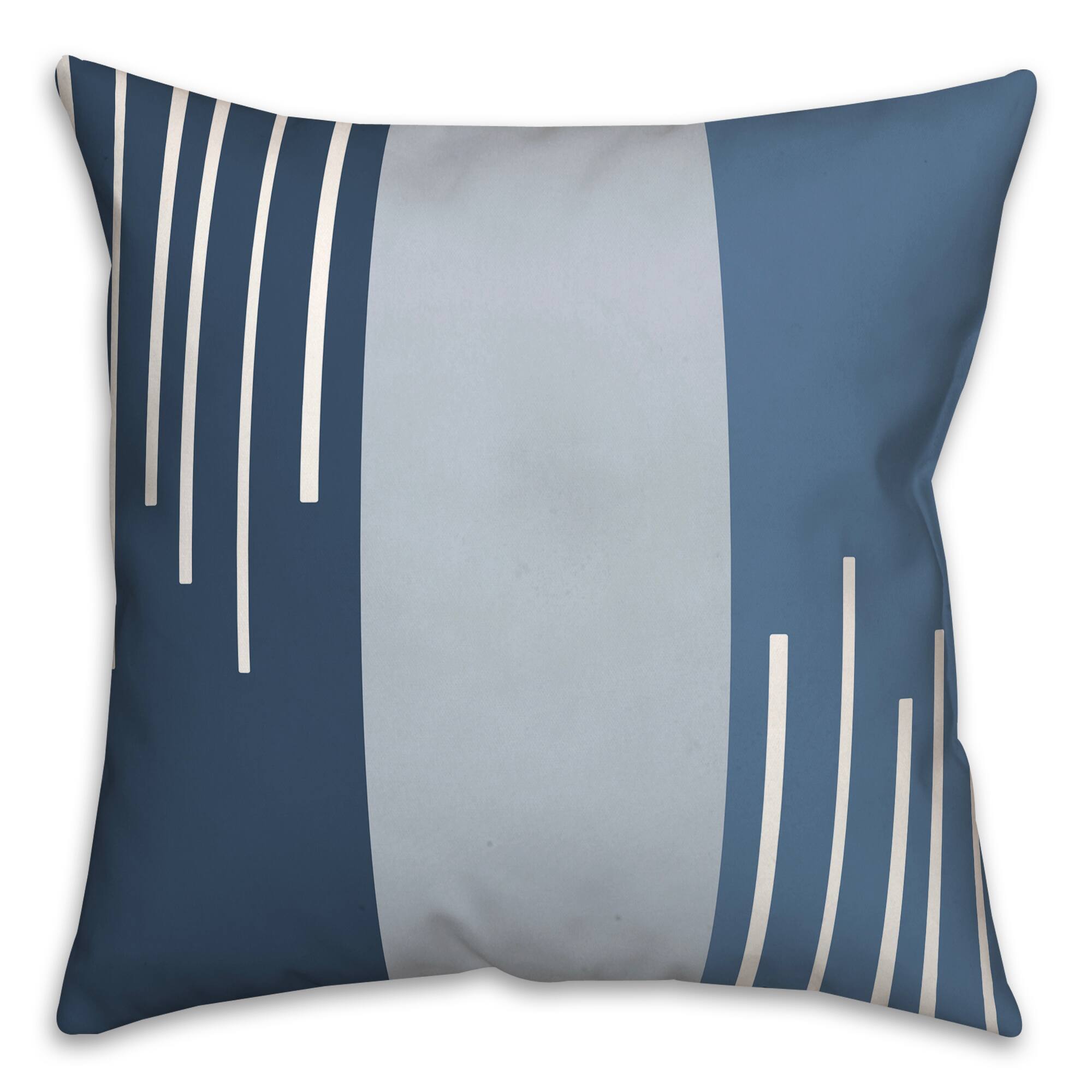 Blue Blocks & Stripes Throw Pillow