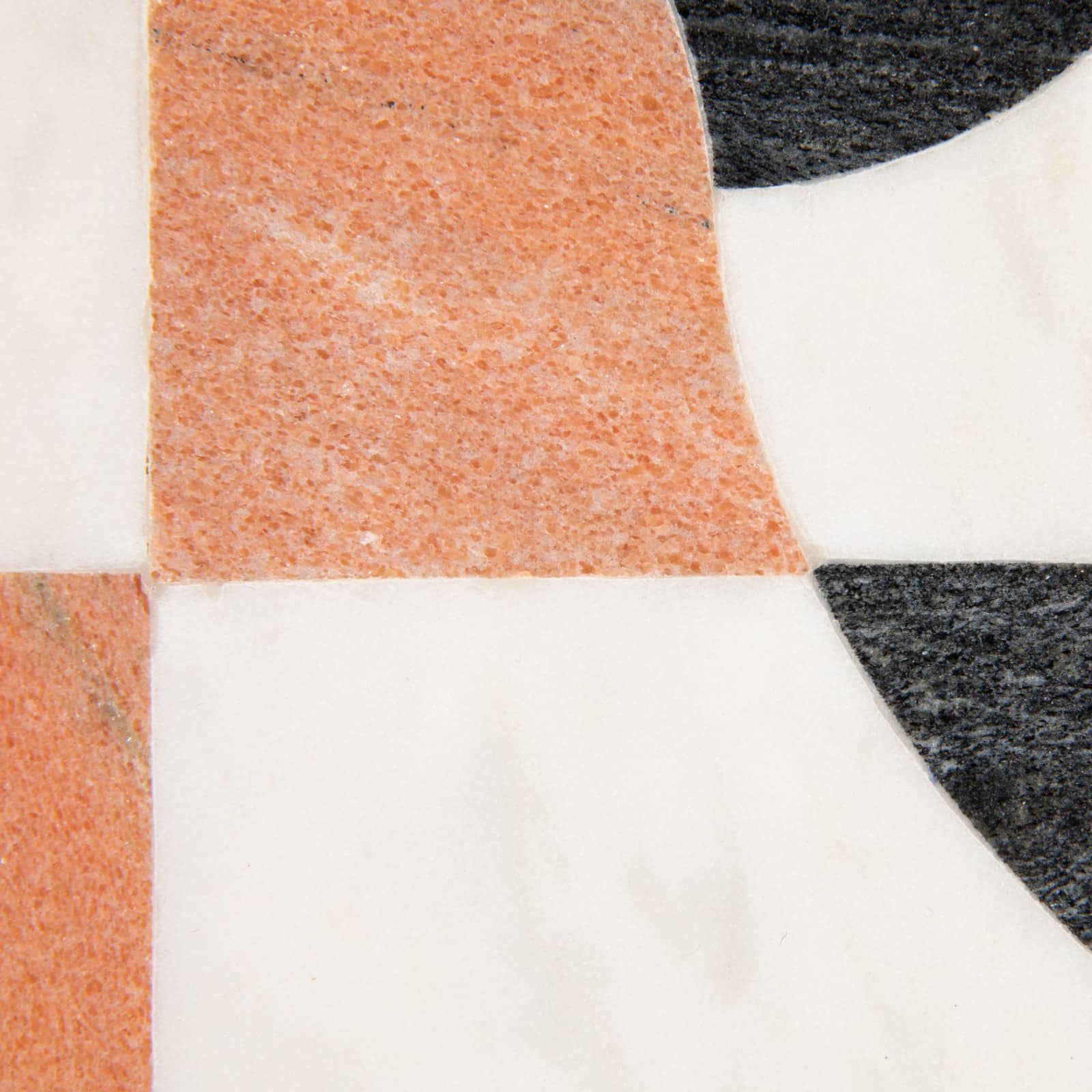 Hello Honey Marble Cutting Board with Abstract Design, White, Rust Color and Black