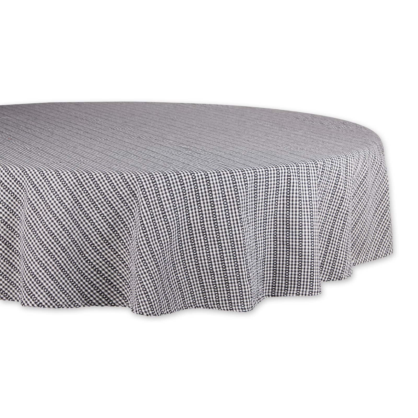 Black Farmhouse Gingham Tablecoth 70" Round