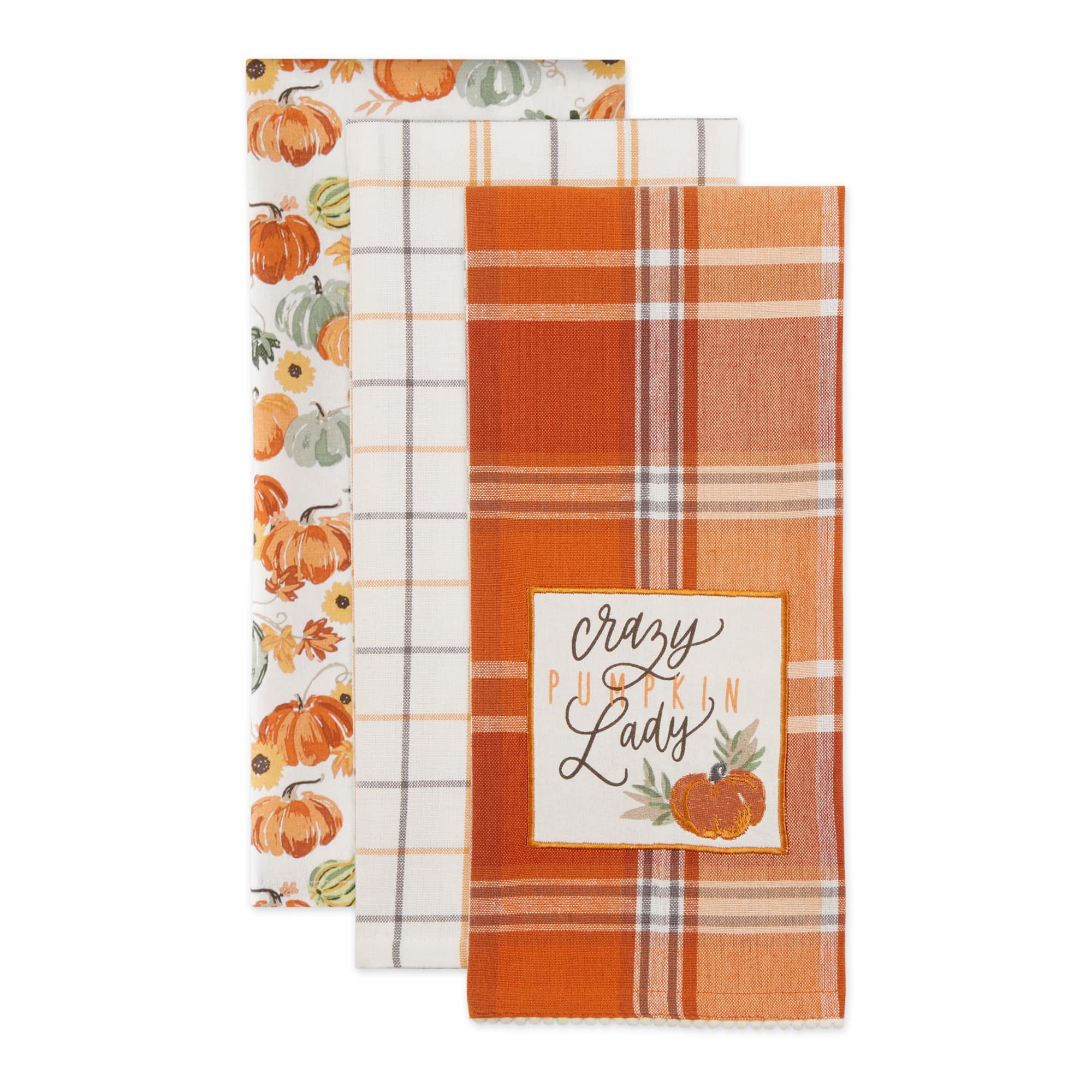 DII® Crazy Pumpkin Lady Dishtowel Set