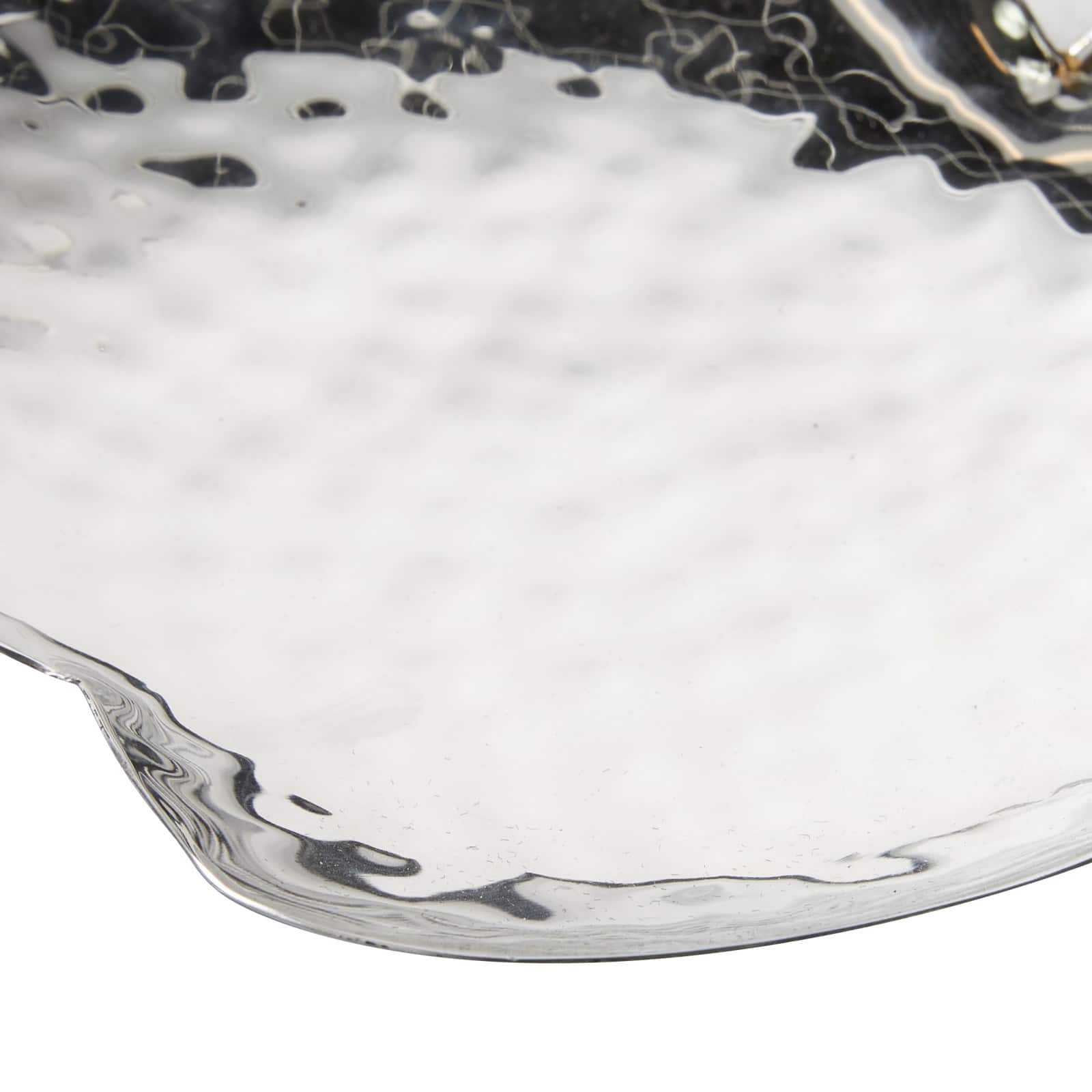 Silver Apple Stainless Steel Contemporary Tray Set