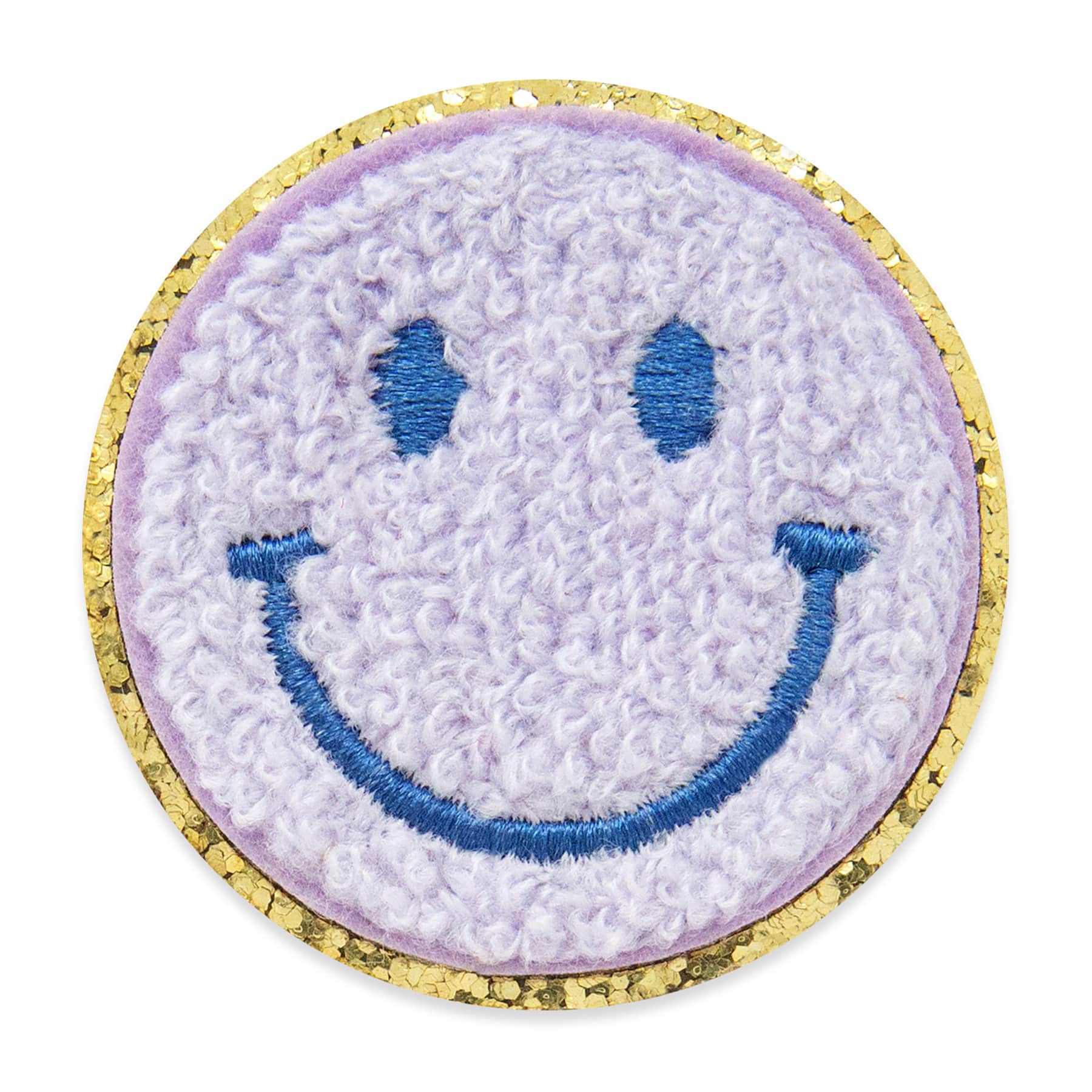 Iron-On & Adhesive Purple Smiley Patch by Make Market®