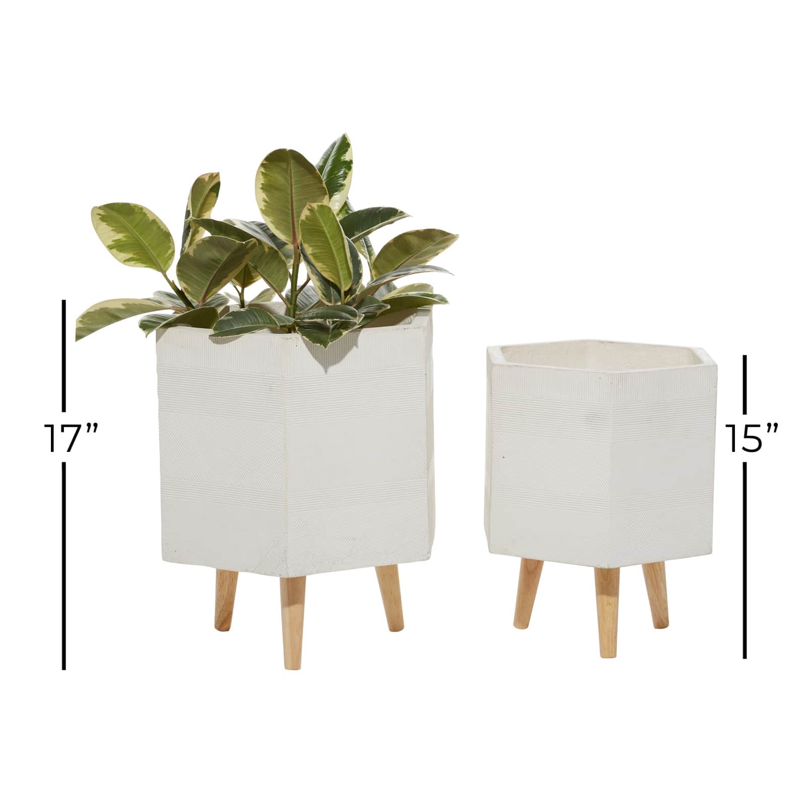 Contemporary Polystone Planter Set