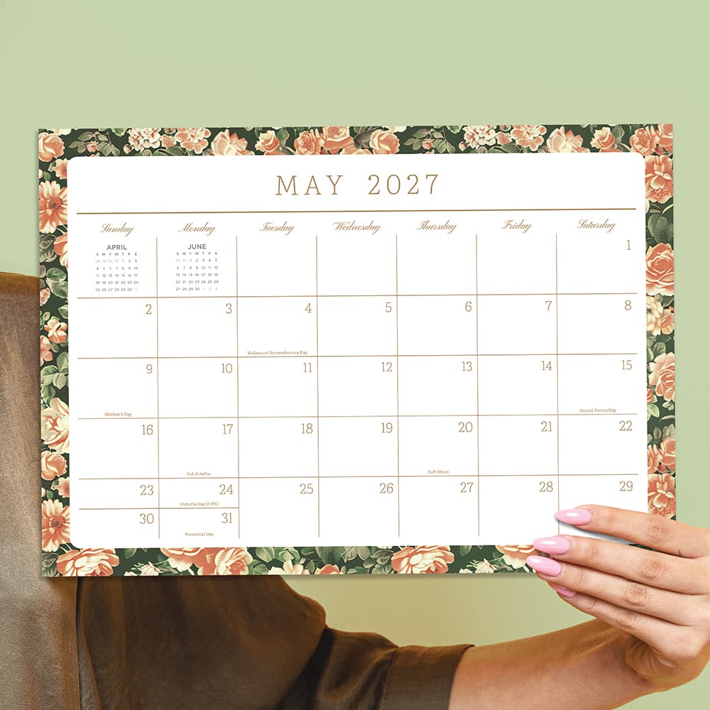 2027 Artisan Legacy Medium Desk Pad Monthly Blotter Calendar