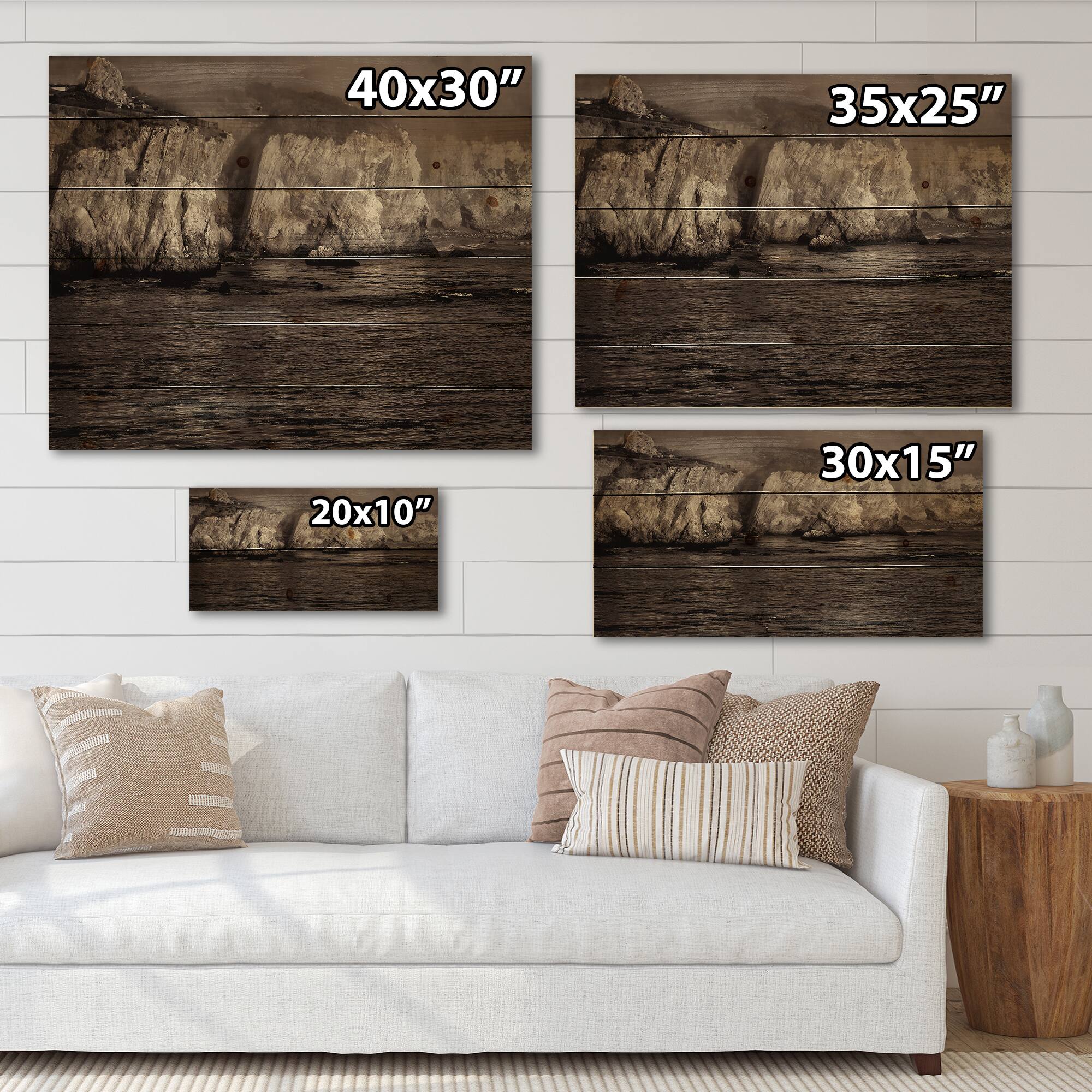 Designart - Gold Cliffs In The Fog
