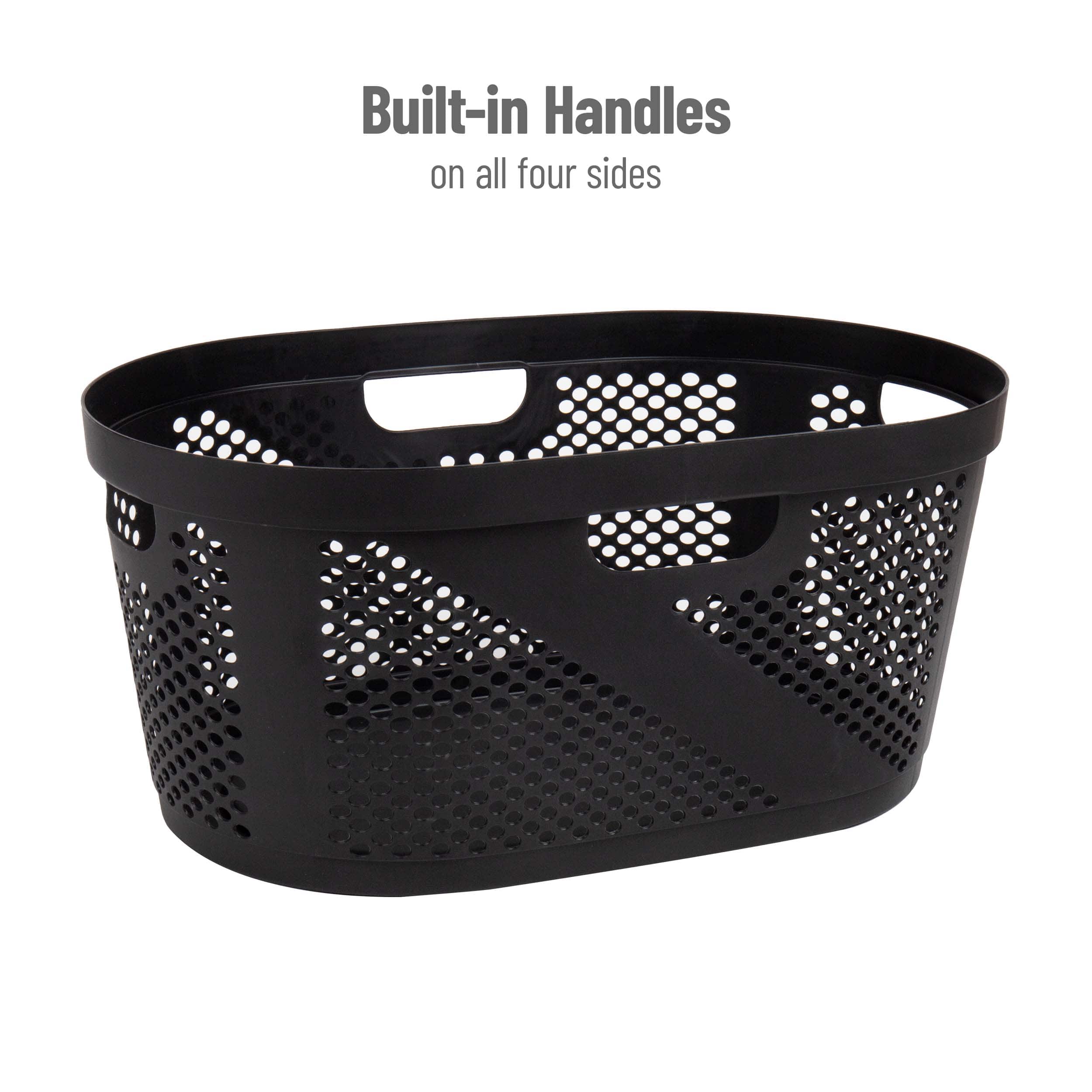 Mind Reader 40L Ventilated Laundry Basket with Cut Out Handles, 2ct.