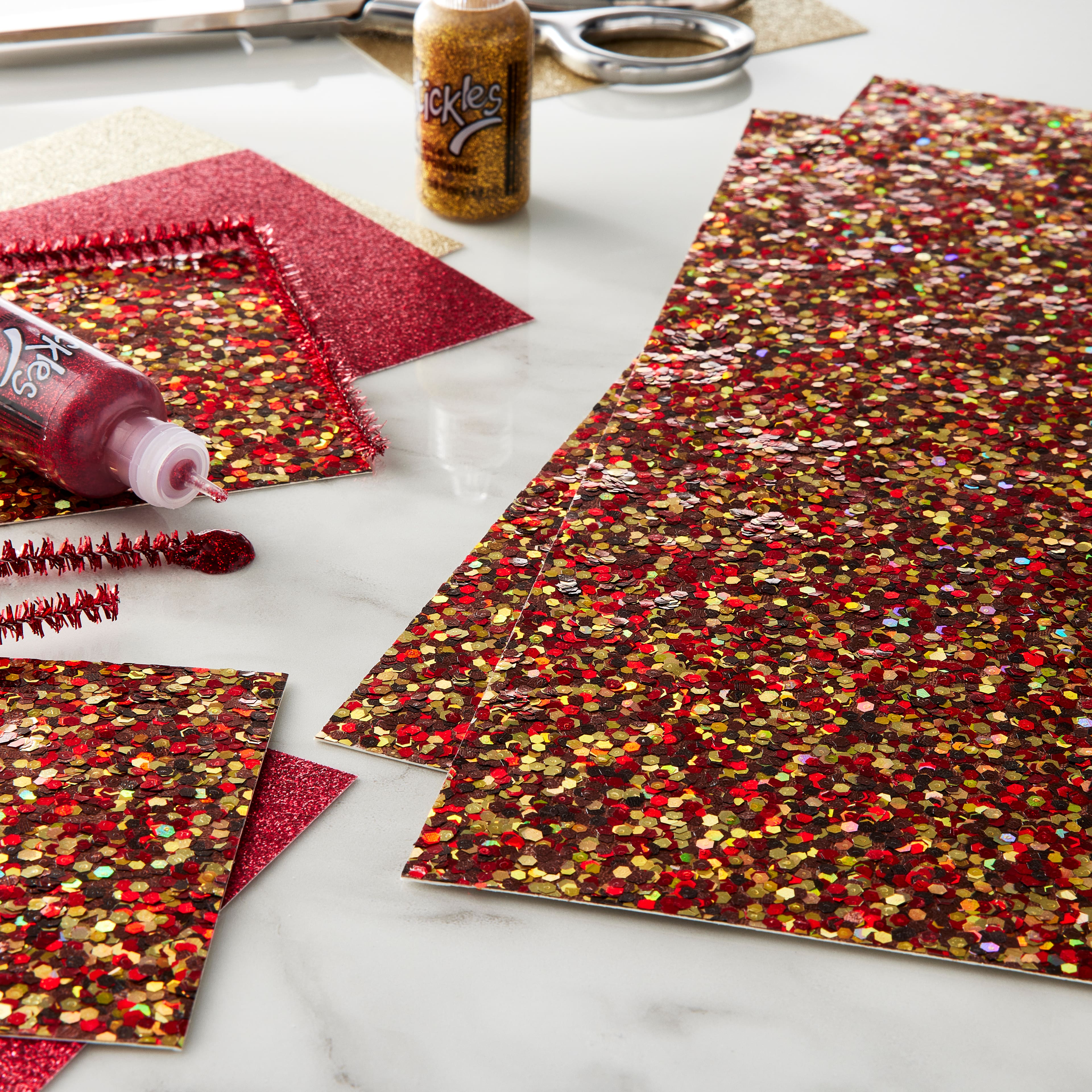 24 Pack: Signature™ Fire Opal Glitter Paper by Recollections™, 12" x 12"