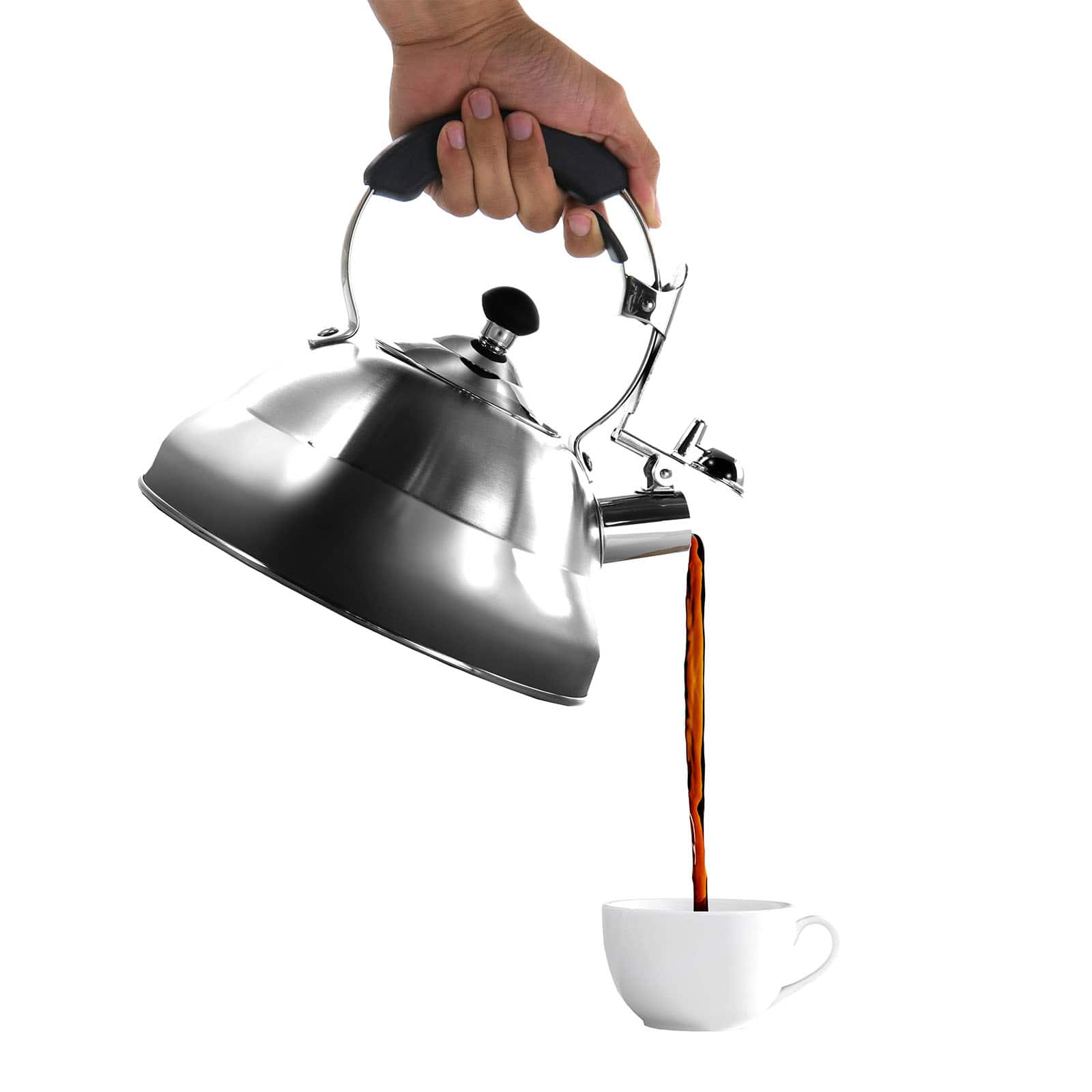 MegaChef 2.7L Brushed Silver Stovetop Whistling Kettle