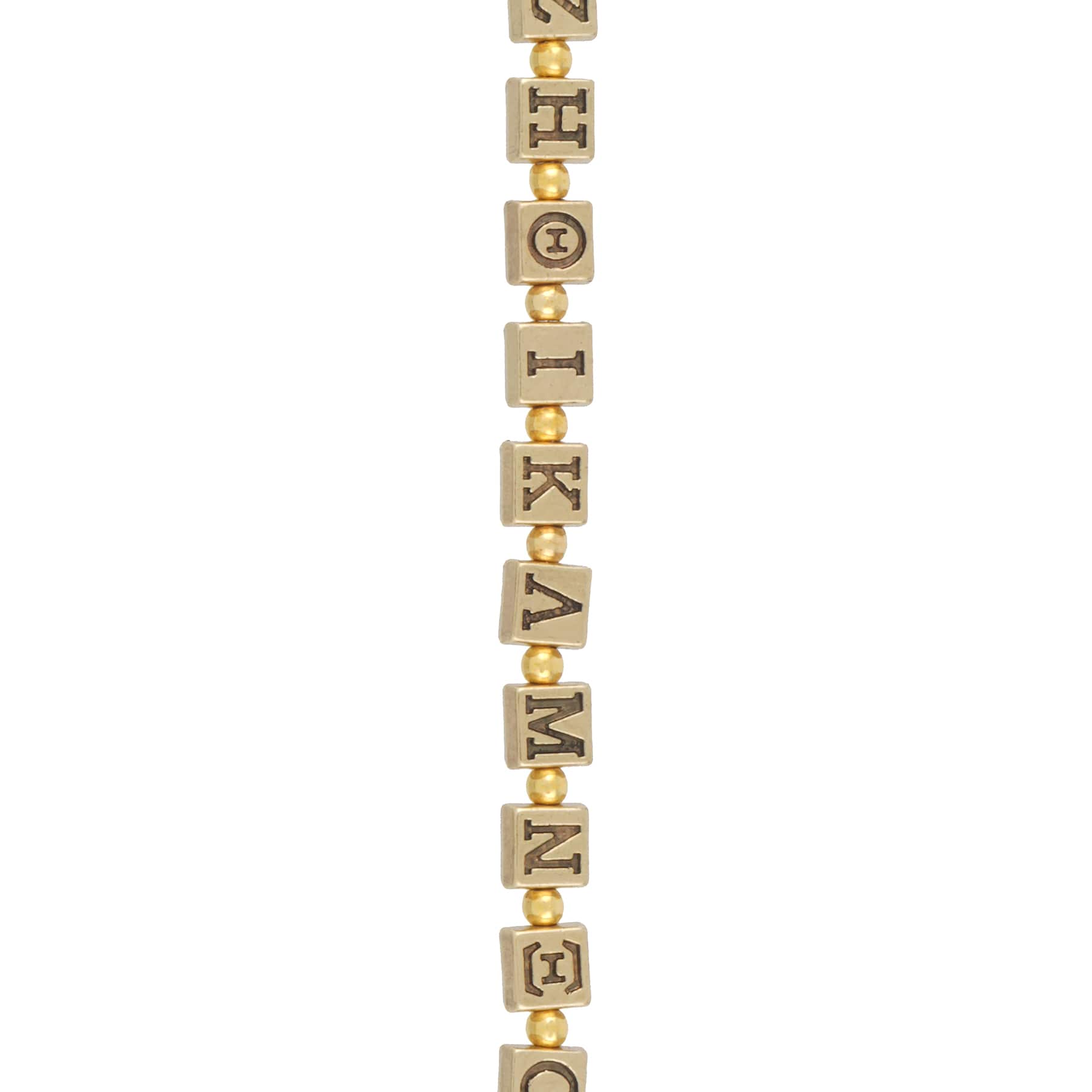 5mm x 5.5mm Gold Greek Alphabet Metal Rectangle Beads, 24ct. by Bead Landing™