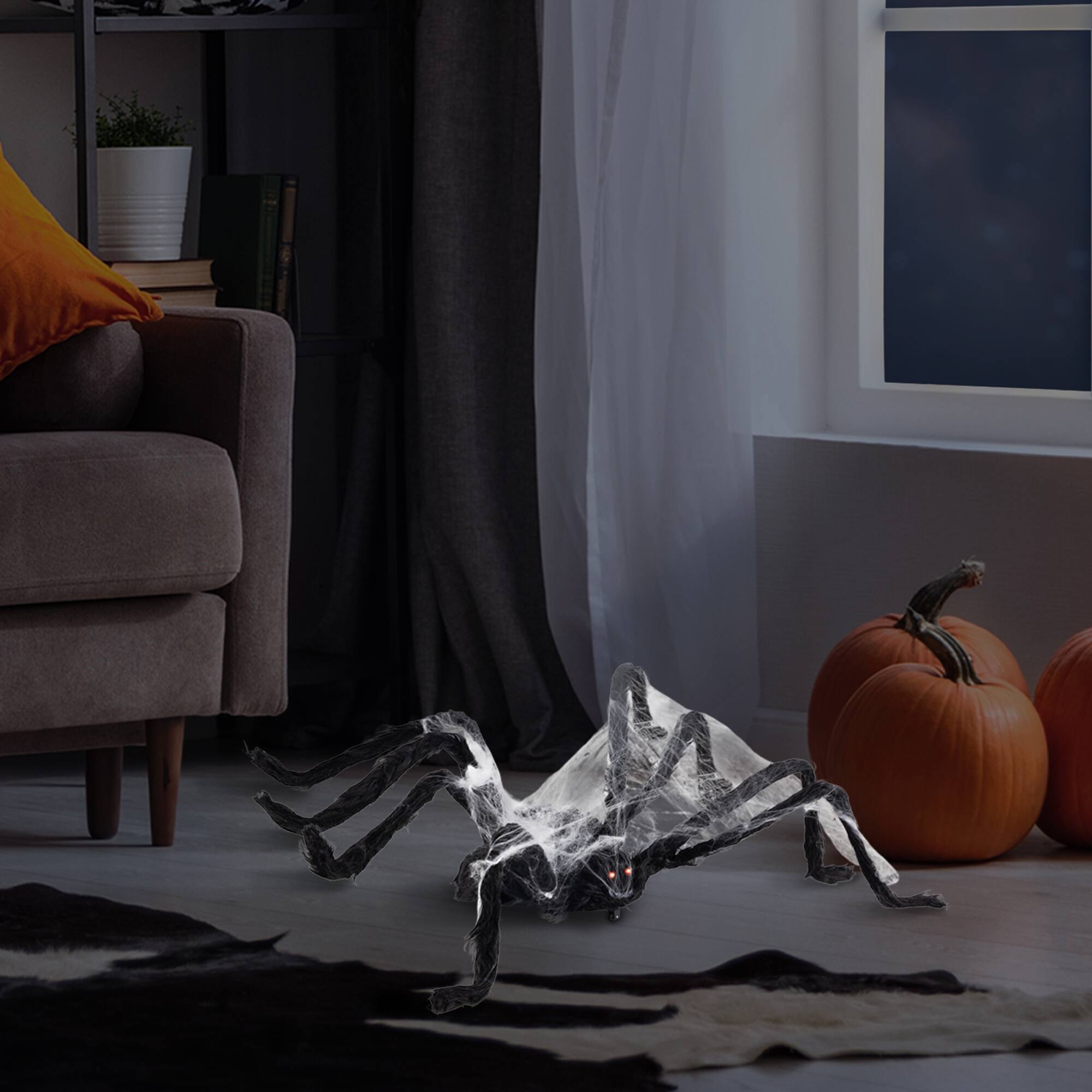 24" Animated Walking Spider with Sound Halloween Decoration