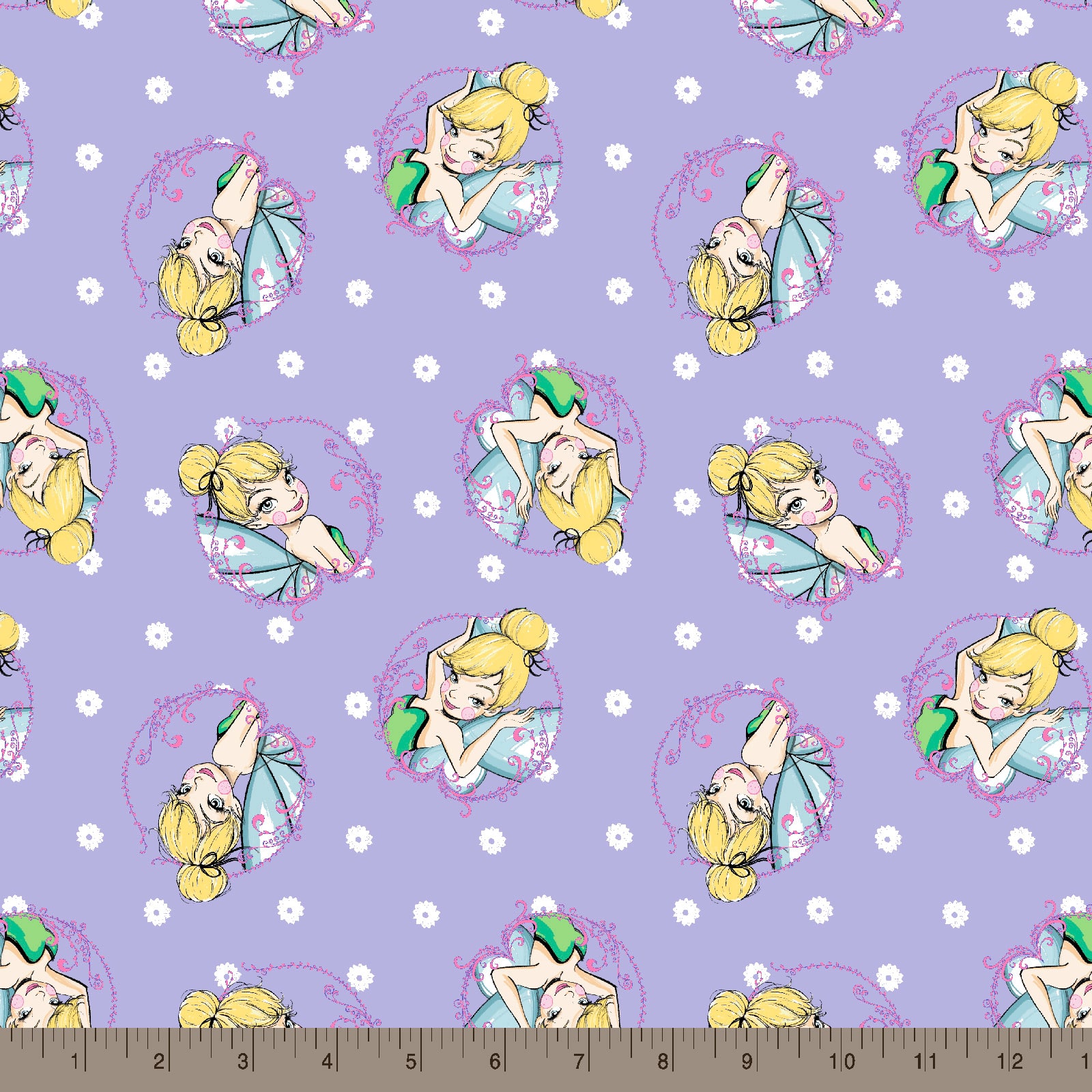 Disney® Tink Fashion Lavender Tinkerbell Toss Cotton Fabric
