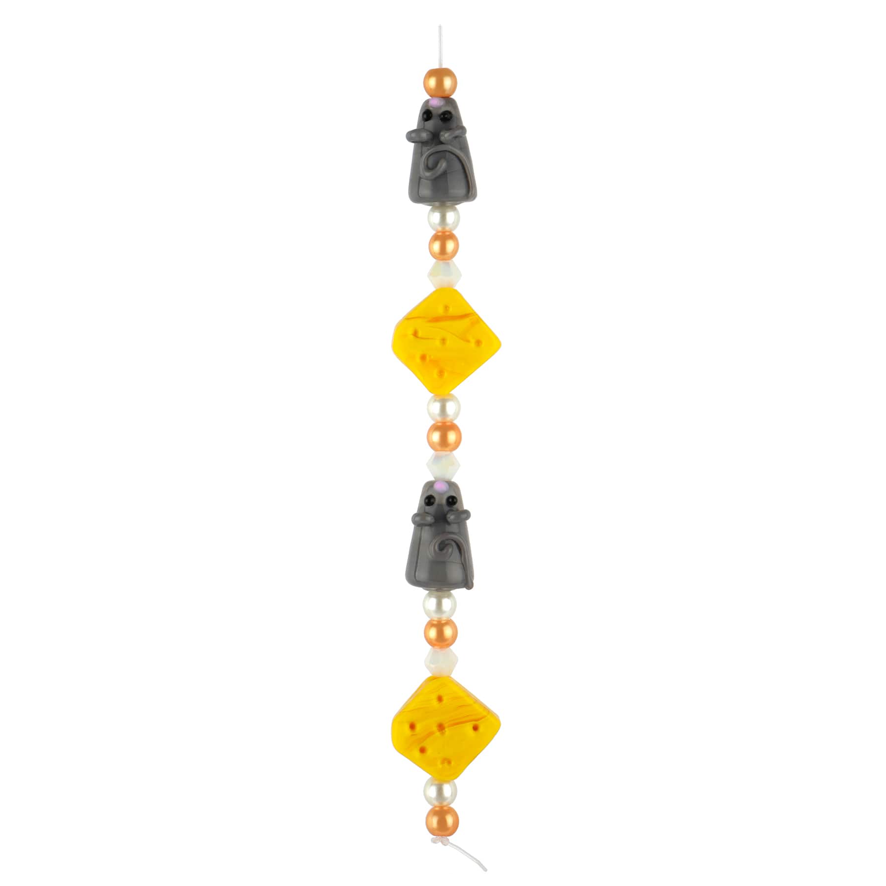 Lampwork Glass Mouse & Cheese Beads by Bead Landing™