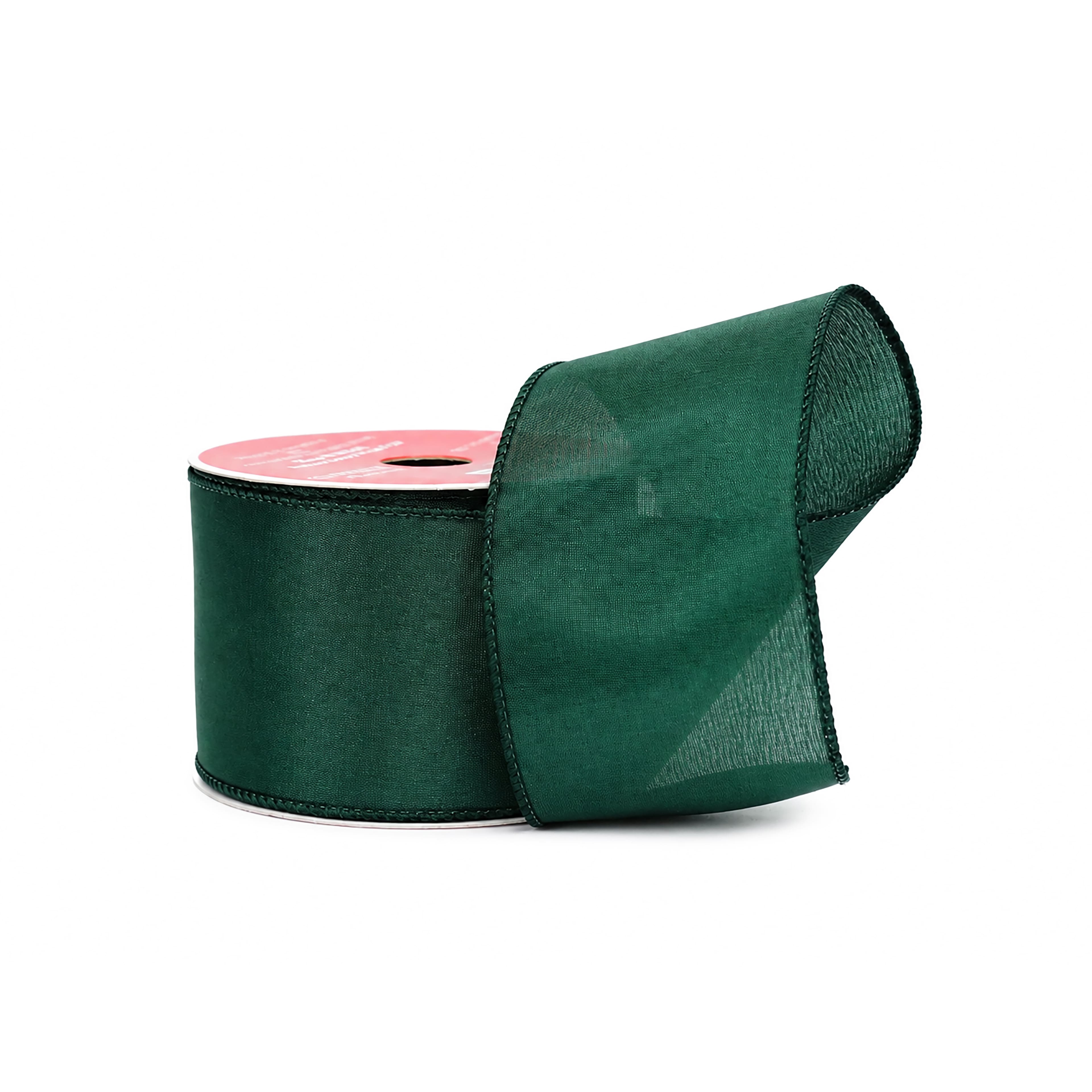 2.5" x 6.6yd. Solid Dark Green Wired Ribbon by Celebrate It®