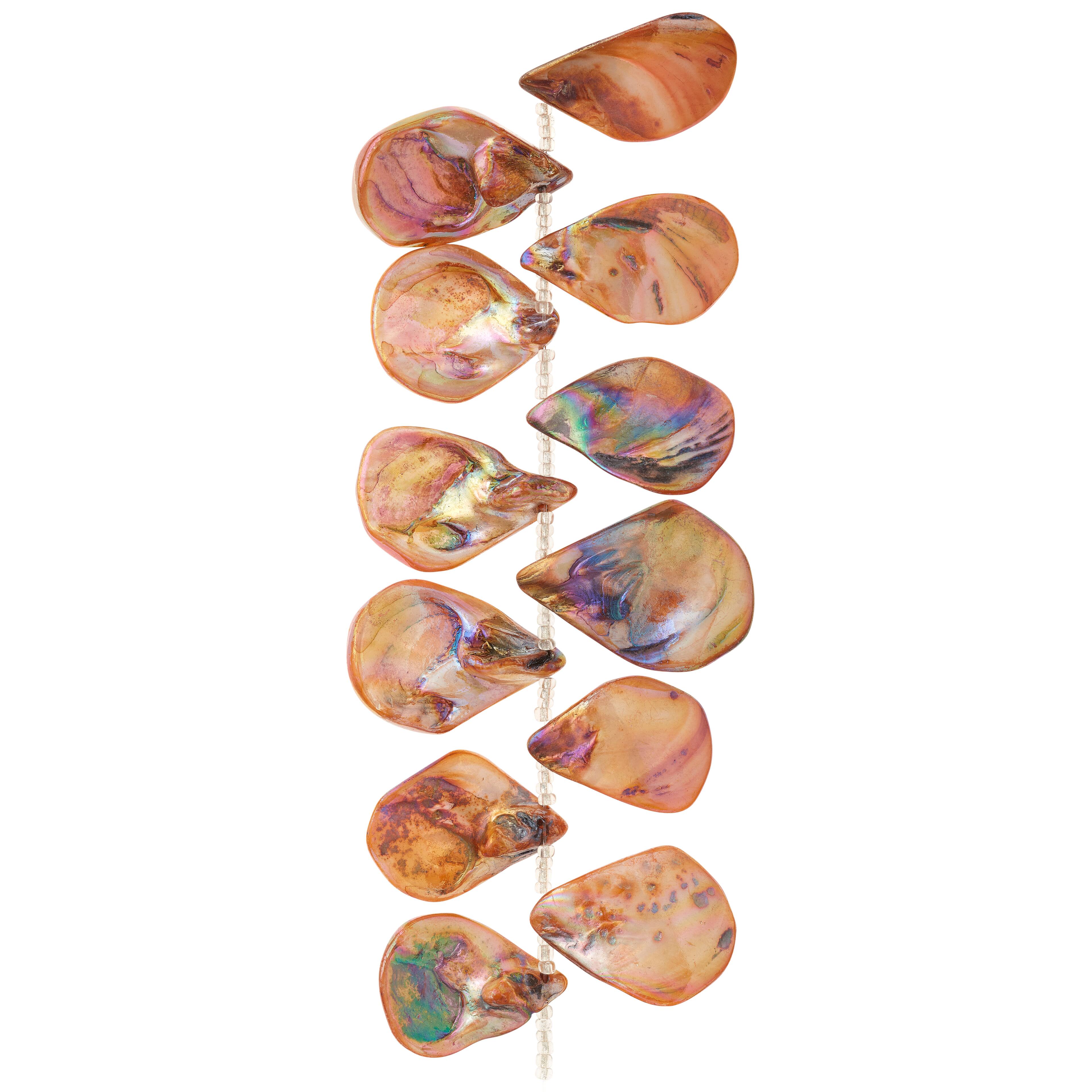 Amber Shell Teardrop Beads, 34mm by Bead Landing™