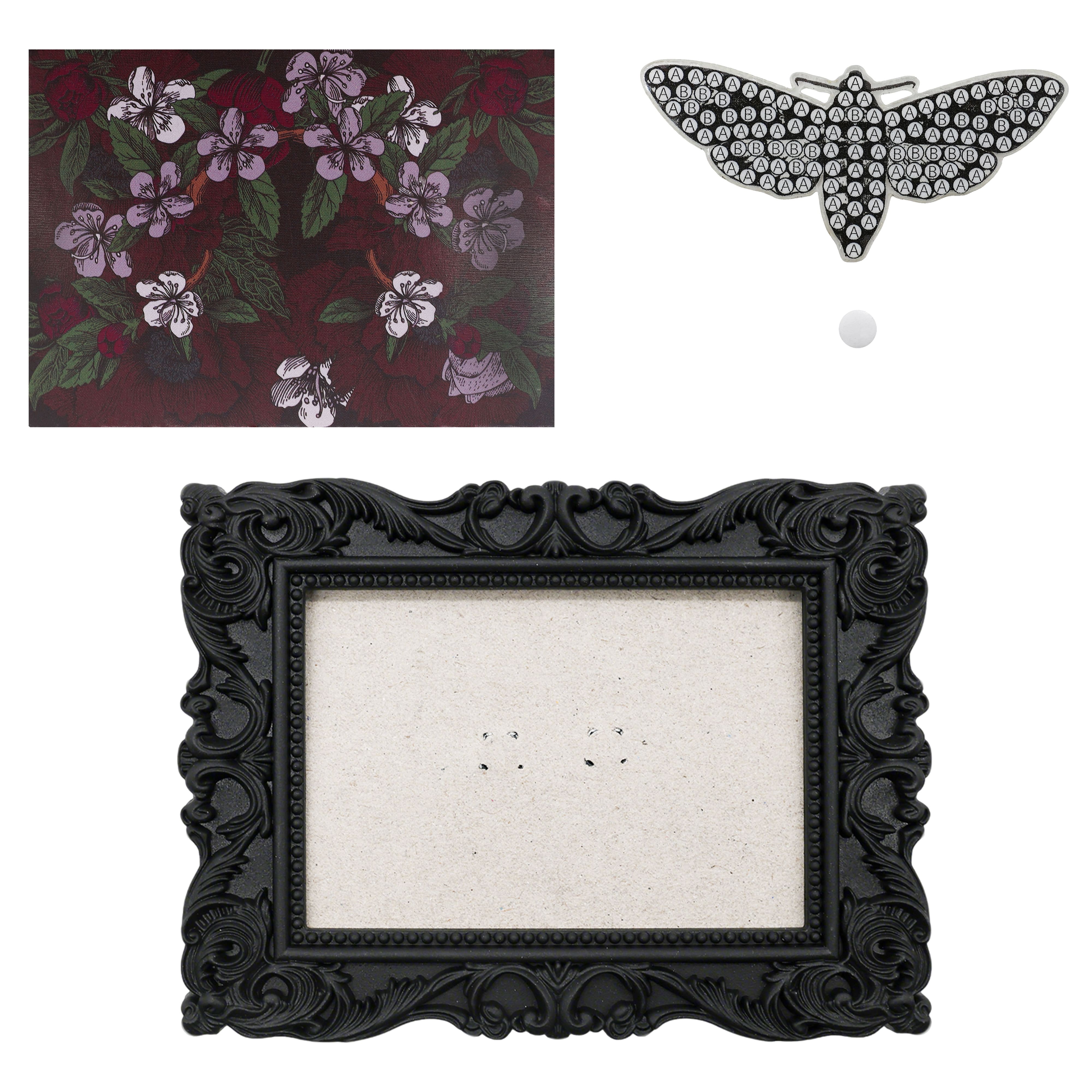 2" x 3" Moth Acrylic Surface Diamond Art Kit with Frame by Make Market®