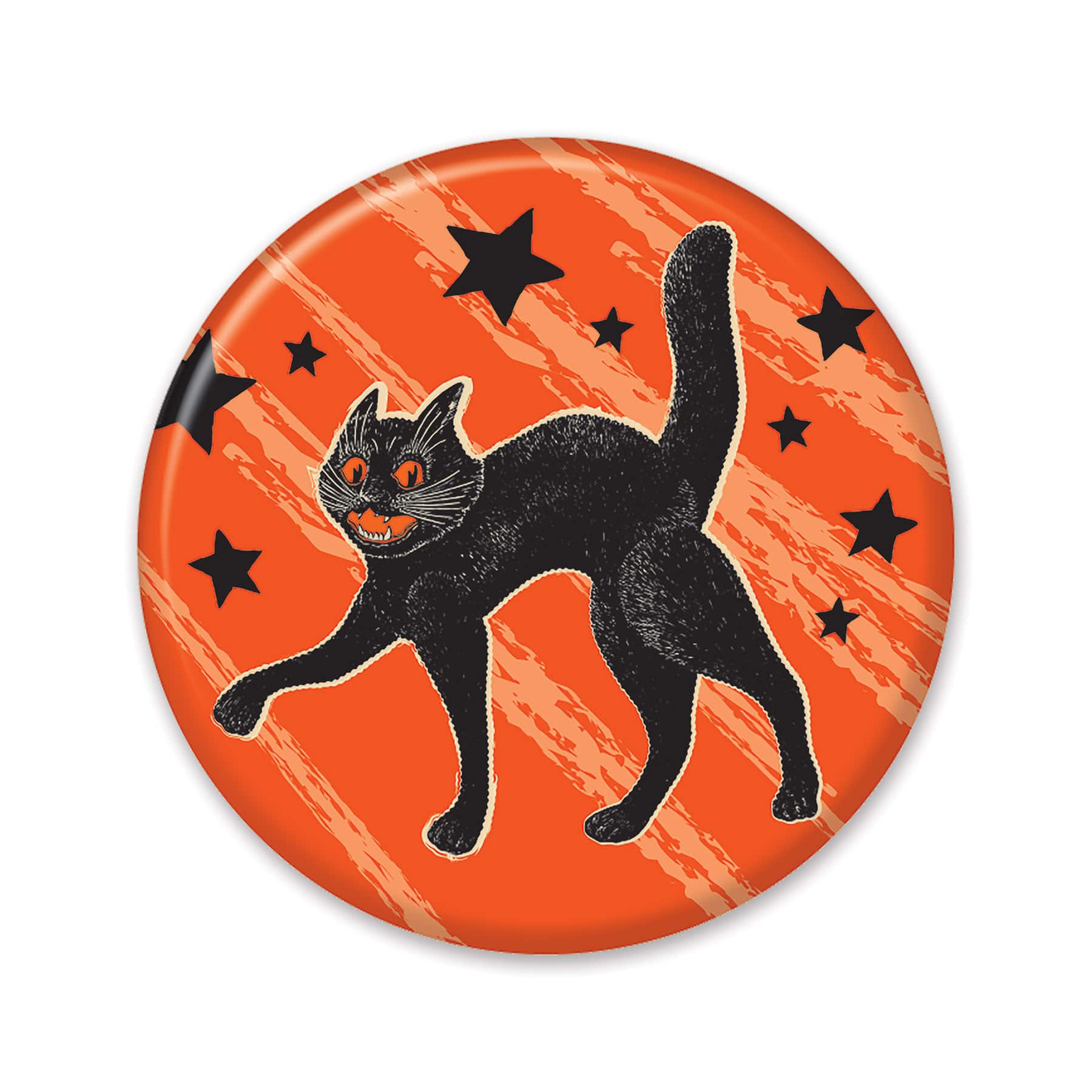 Beistle Vintage Halloween Scratch Cat Button, 6ct.
