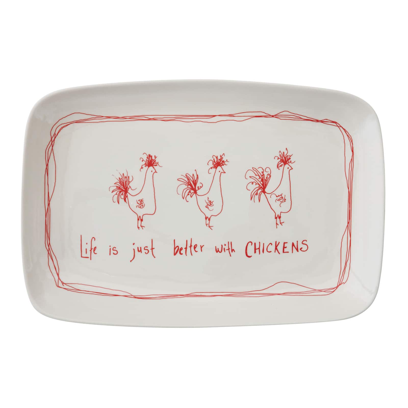 Hello Honey® 15" Better with Chickens Stoneware Platter