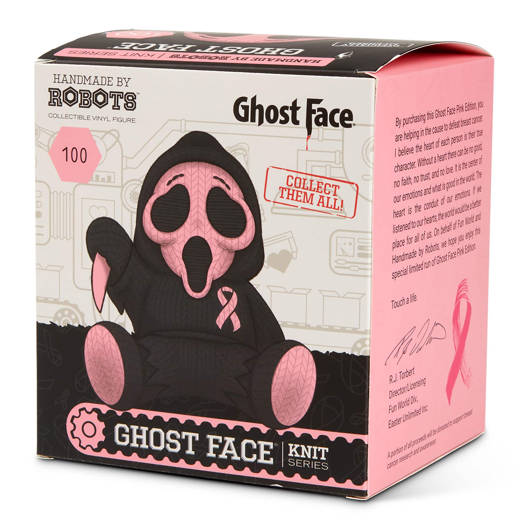 Handmade by Robots™ Black & Pink Ghost Face Vinyl Figure