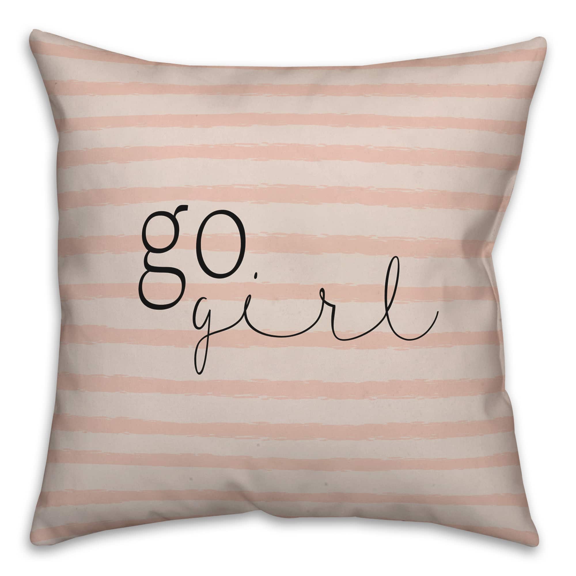 Go Girl Stripes 18" x 18" Throw Pillow
