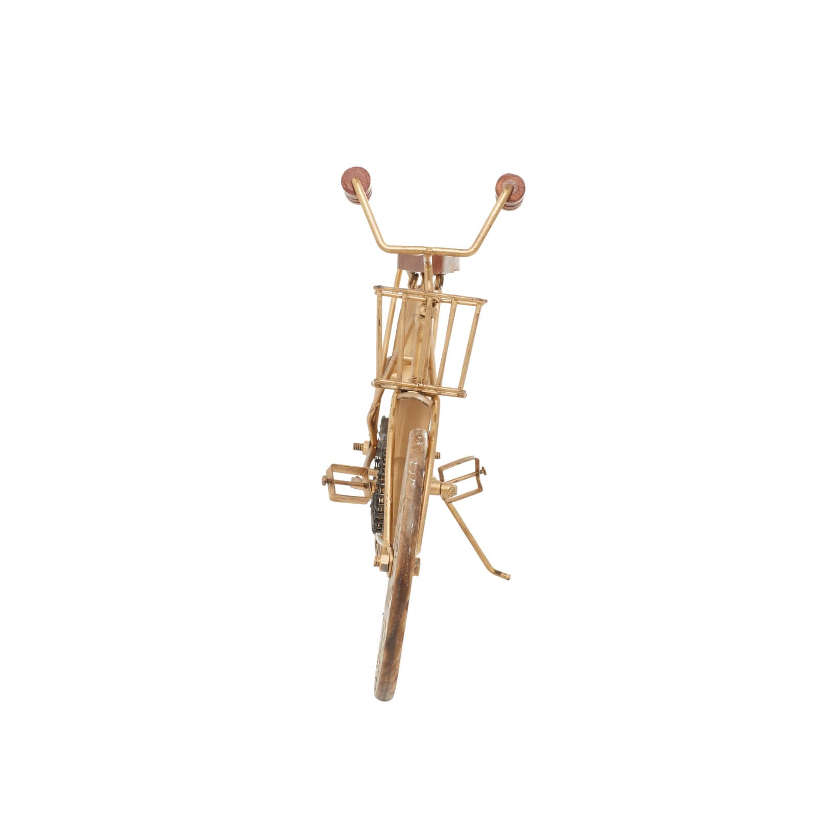 19" Vintage Gold Metal & Wood Bicycle Sculpture