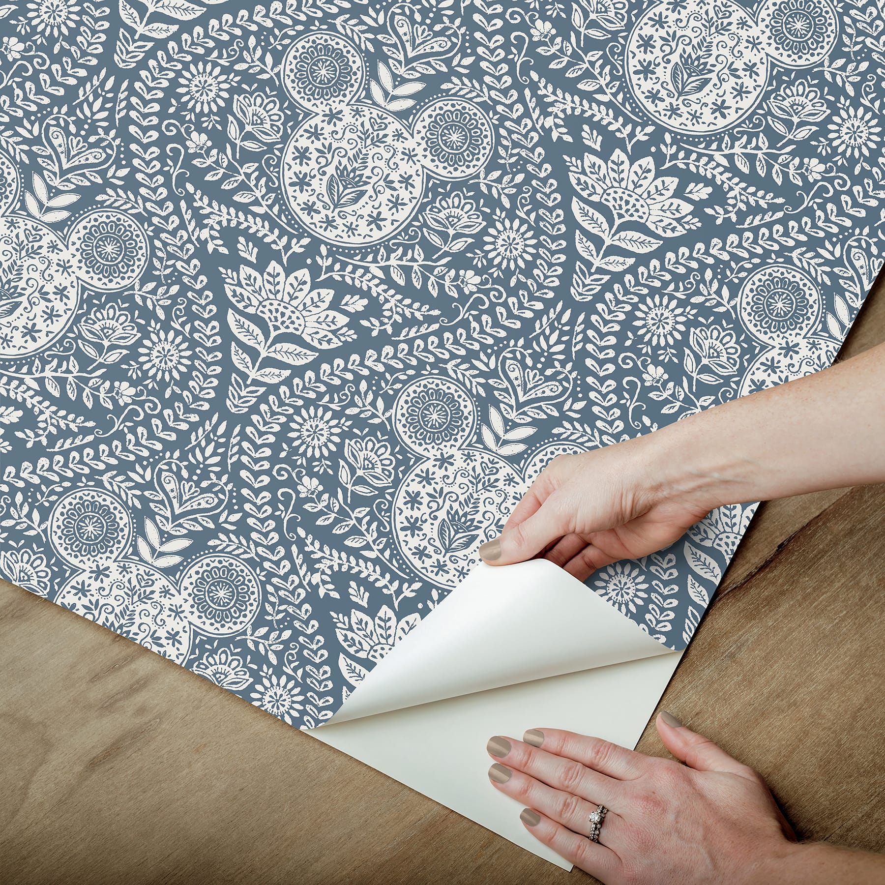 RoomMates Disney Mickey Mouse Block Print Peel & Stick Wallpaper