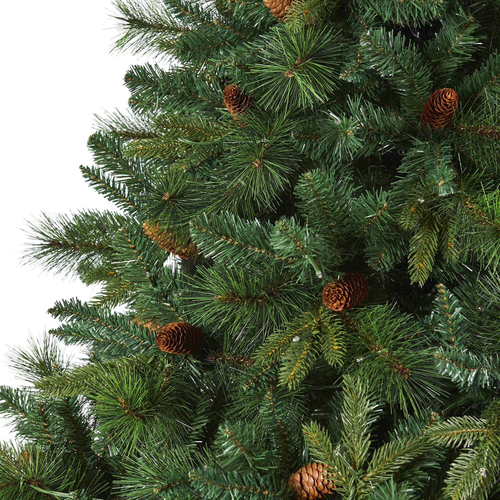 7.5ft. Pre-Lit West Virginia Mixed Pine Artificial Christmas Tree, Clear Lights