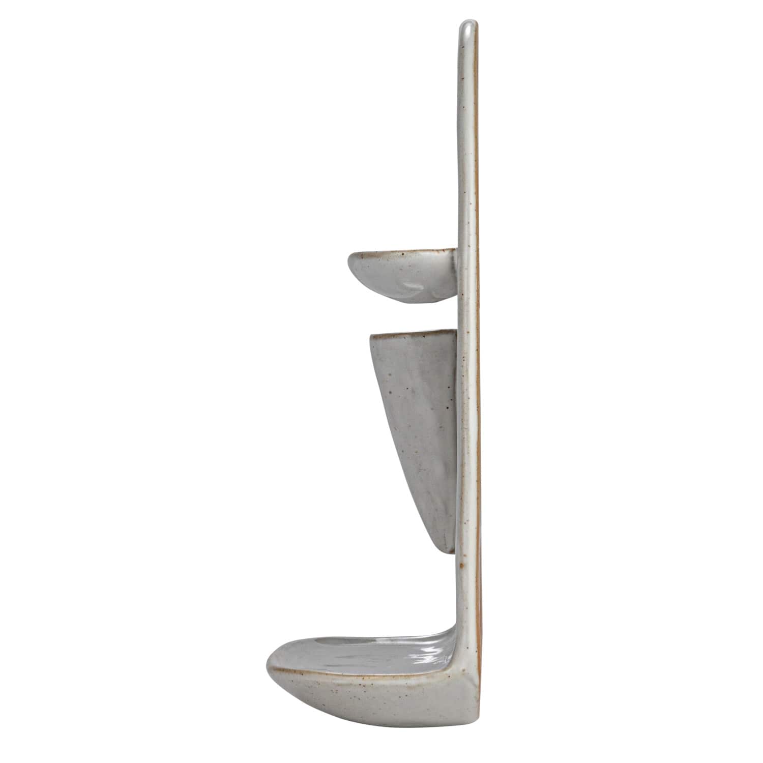 Hello Honey® 9" White Stoneware Wall Vase with 2 Shelves & Reactive Glaze