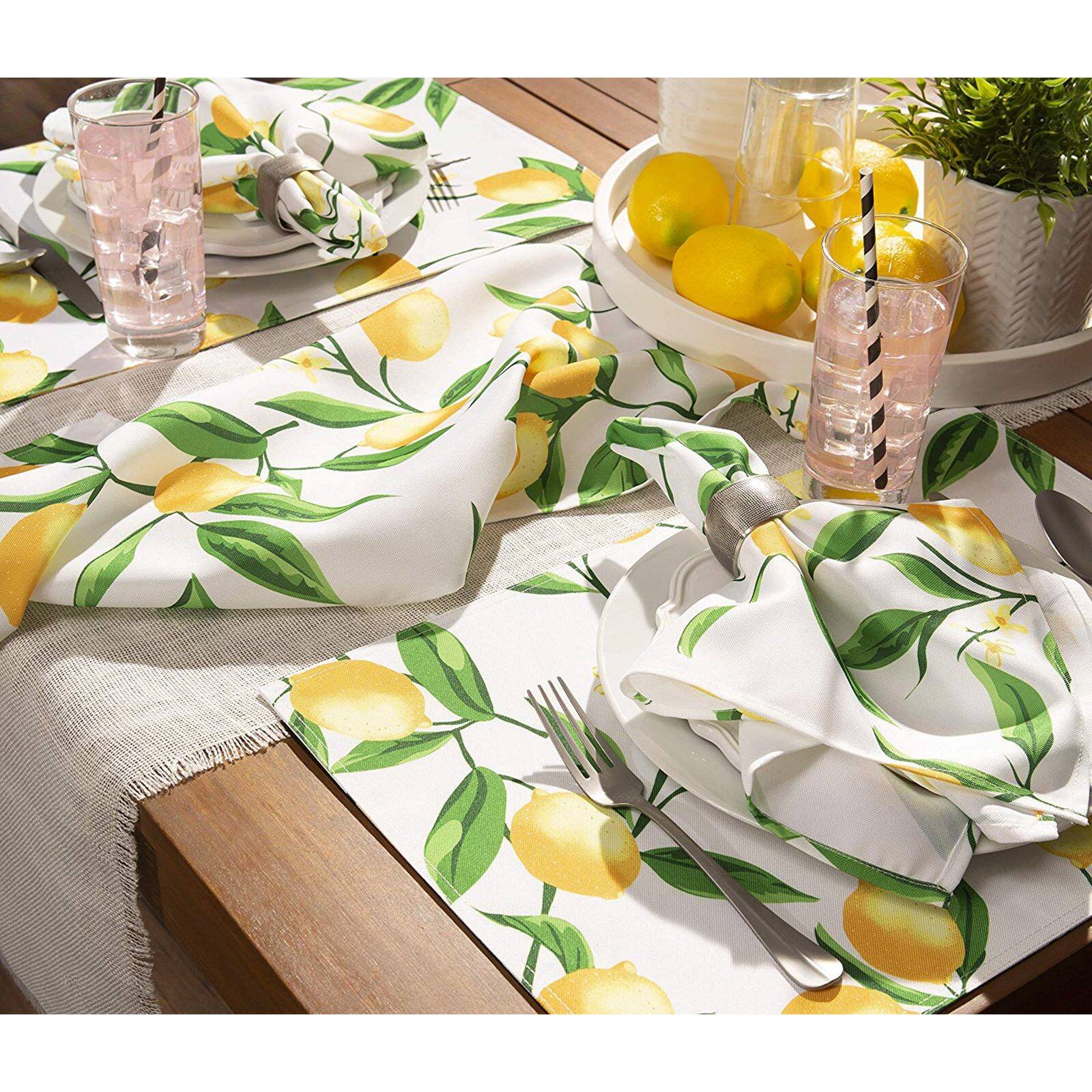 DII® Lemon Bliss Print Outdoor Napkins, 6ct.