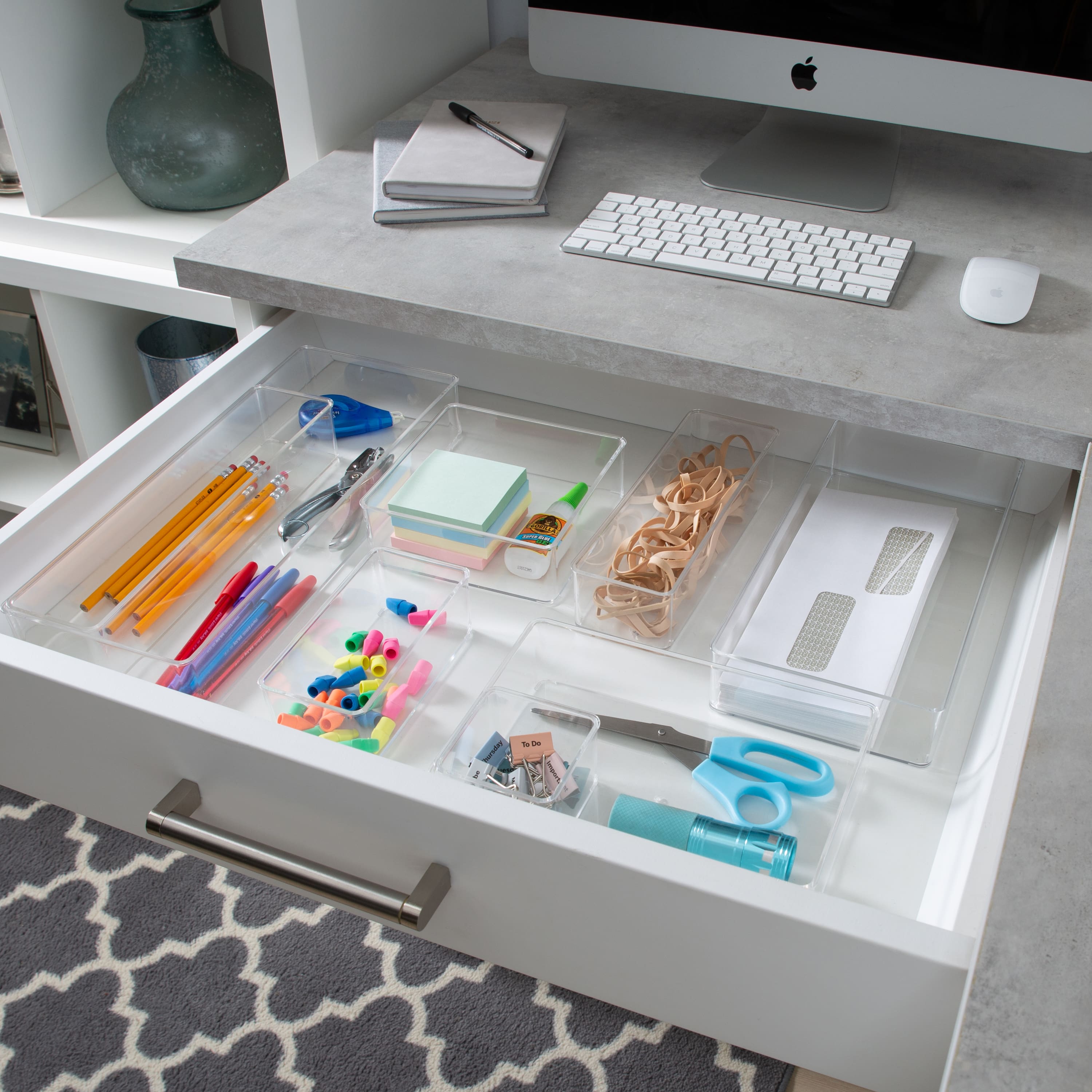 Simplify Medium Narrow Clear Drawer Organizer