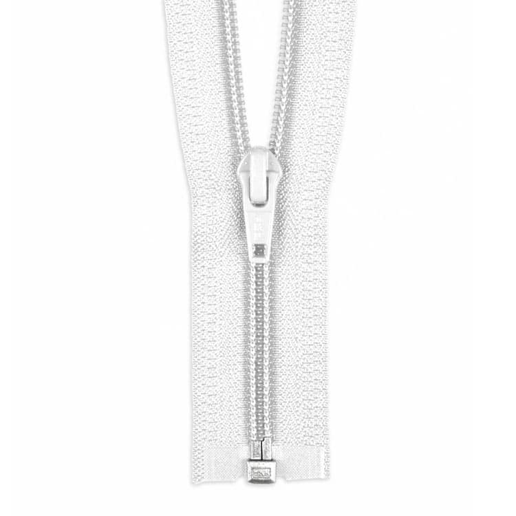 YKK 36" White #5 Nylon Coil Open End Zipper